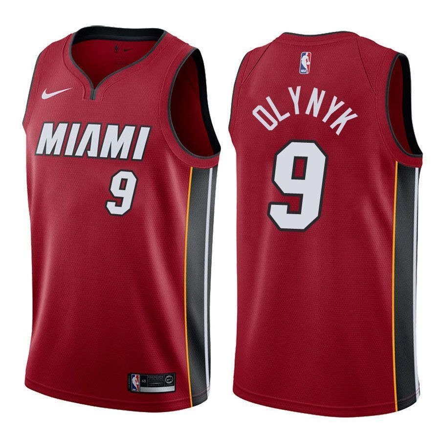Miami Heat Kelly Olynyk 9 Statet Red NBA Jersey Men's