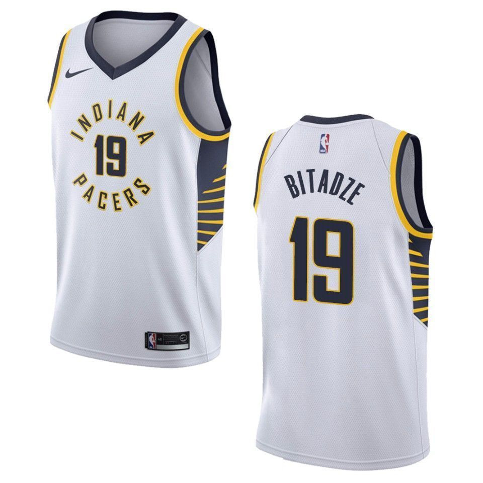 Indiana Pacers 19 Goga Bitadze Association Swingman White NBA Jersey Men's