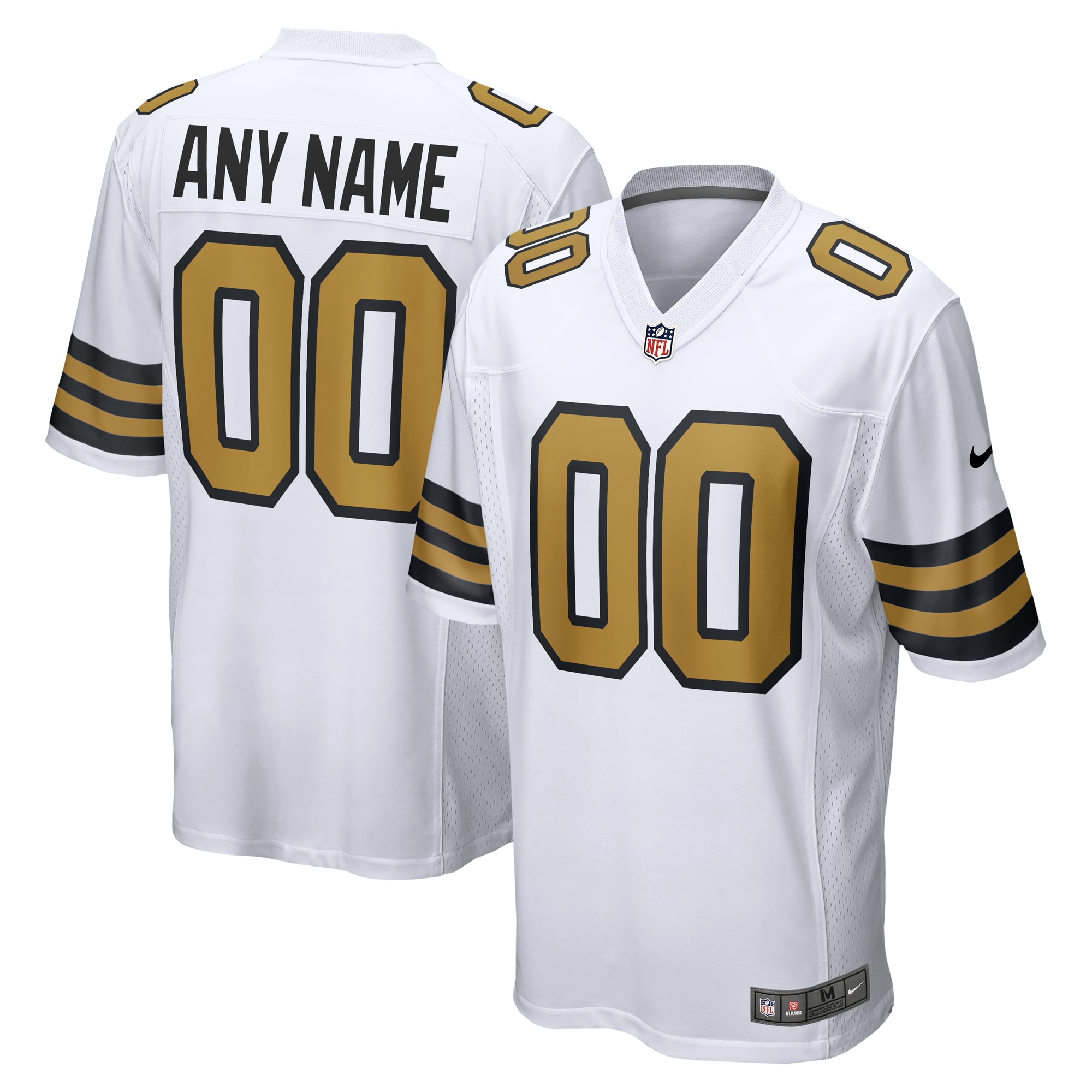 New Orleans Saints White Alternate Custom Game NFL Jersey Men's
