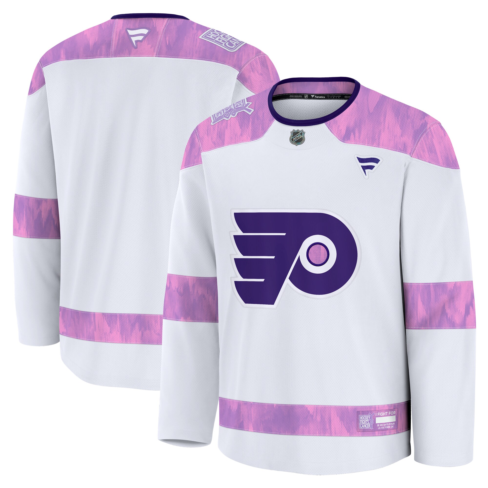 Philadelphia Flyers White 2024 Fights Cancer Practice NHL Jersey Men's