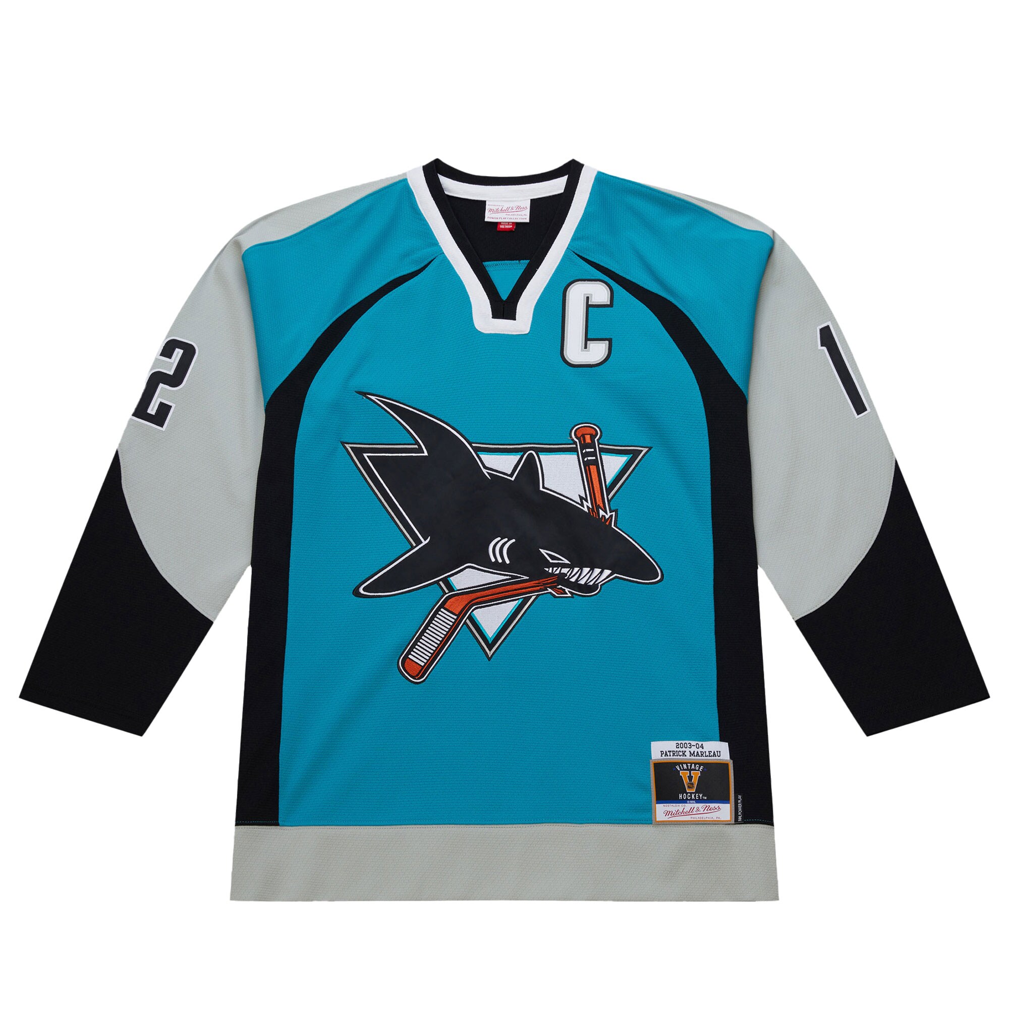San Jose Sharks Patrick Marleau Teal 2003-04 Power Play NHL Jersey Men's