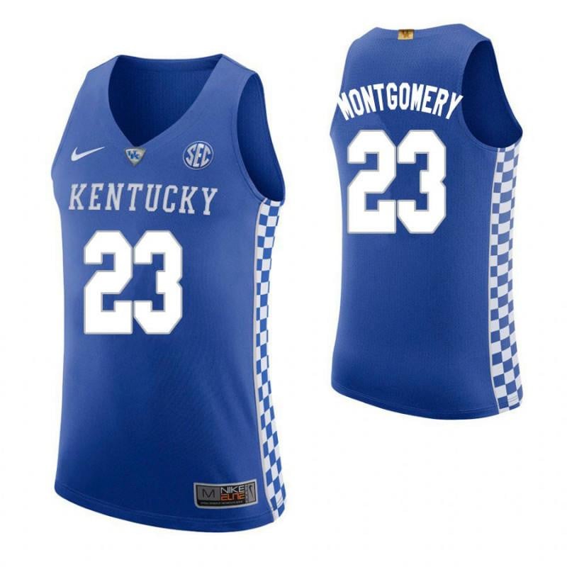 23 EJ Montgomery Home Blue Elite Kentucky Wildcats NCAA Jersey Men's