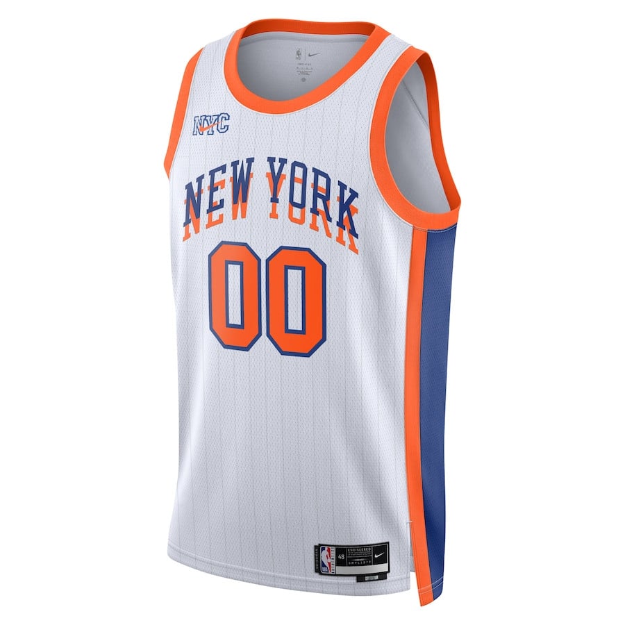 New York Knicks Unisex 2024/25 Custom Swingman City Editio White NBA Jersey Unisex