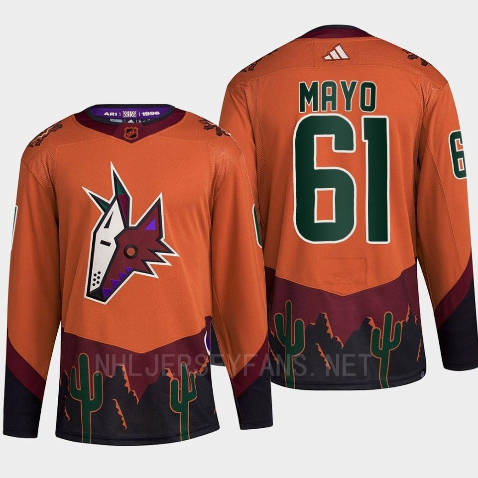 Arizona Coyotes 2022 Reverse Retro 2.0 Dysin Mayo 61 Orange Primegreen NHL Jersey Men's