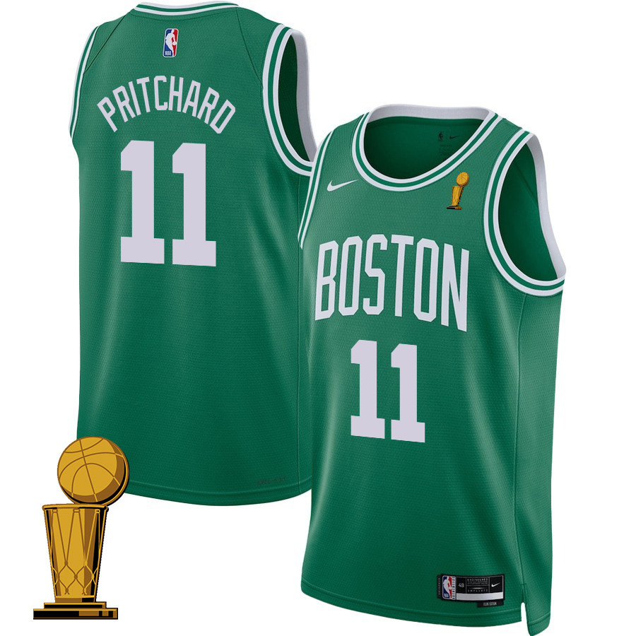 Payton Pritchard 11 Boston Celtics 2024 FINALS CHAMPIONS Icon Edition Kelly Green NBA Jersey Men's
