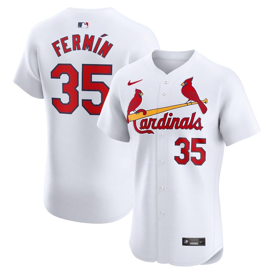 Jos? Ferm?n 35 St. Louis Cardinals Home Elite Player White MLB Jersey Men's