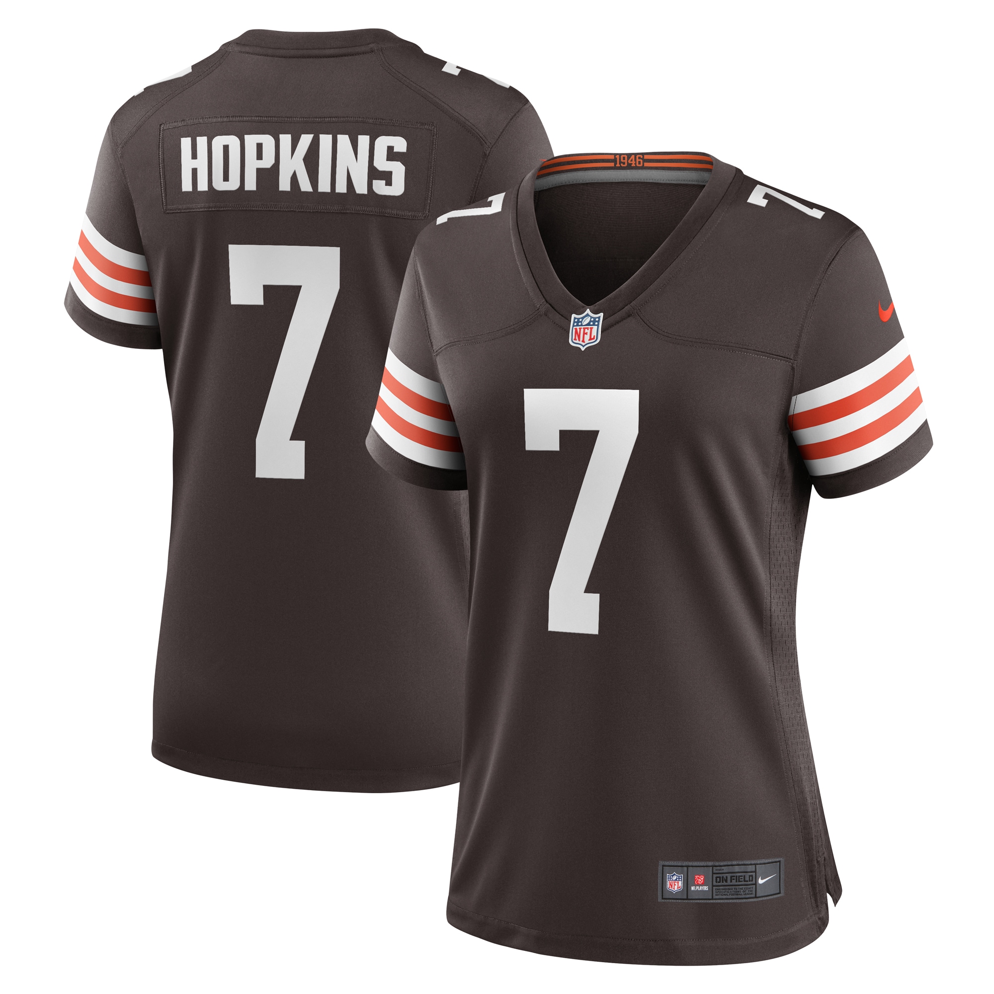 Cleveland Browns Dustin Hopkins Brown Team Game NFL Jersey Women's
