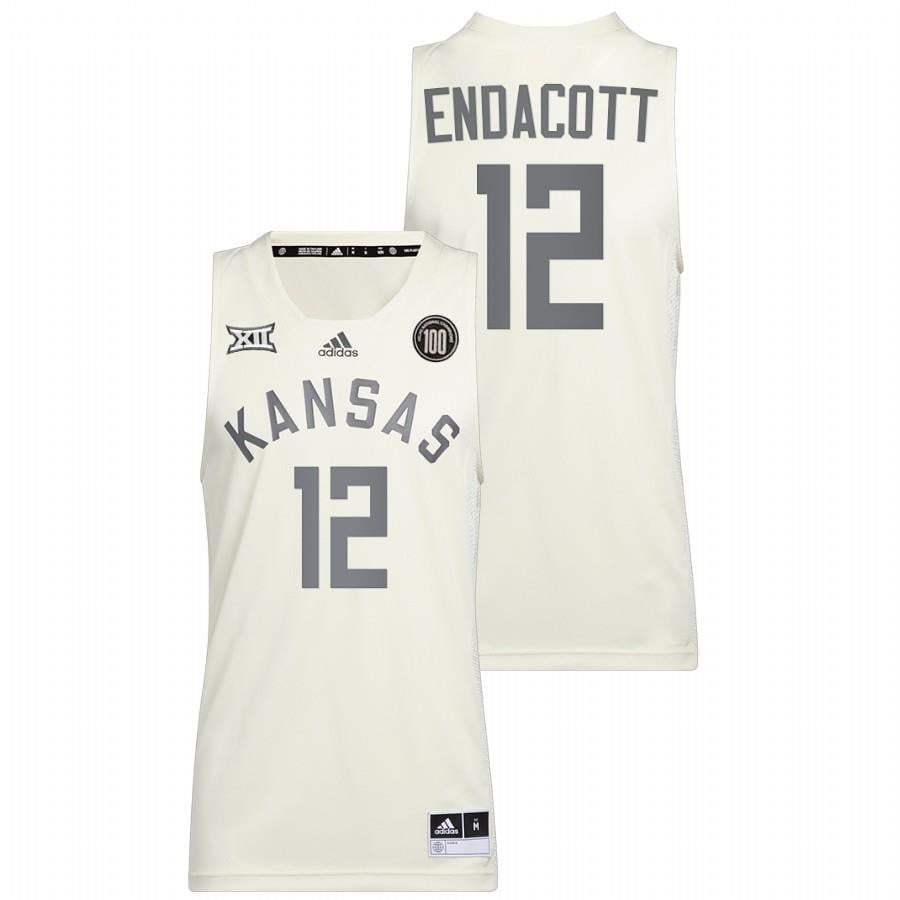 Kansas Jayhawks Paul Endacott 1 White 100 Anniversary of 1922 Helms National Champs Retro NCAA Jersey Men's