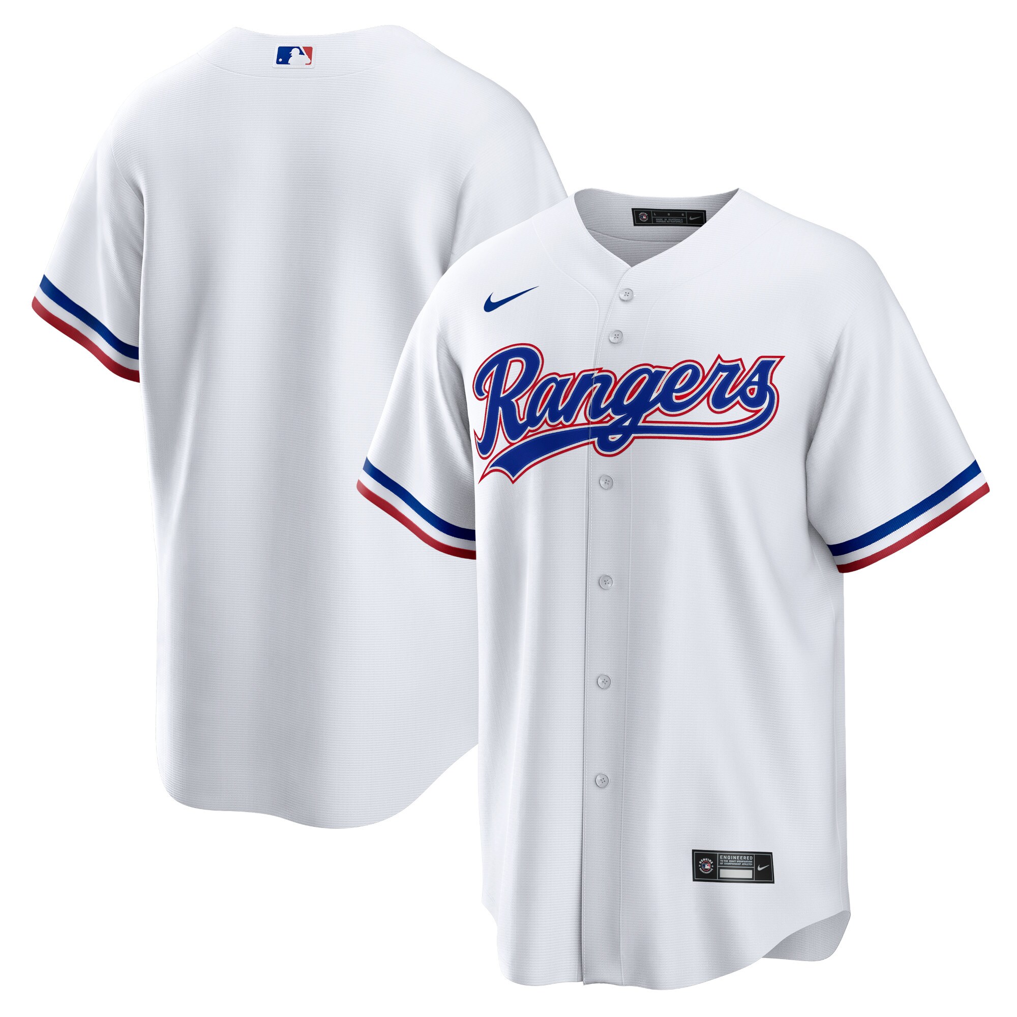 Texas Rangers White Home Blank MLB Jersey Men's