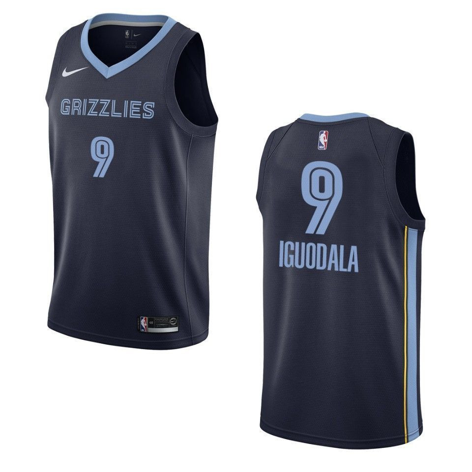 Memphis Grizzlies 9 Andre Iguodala Icon Swingman Navy NBA Jersey Men's