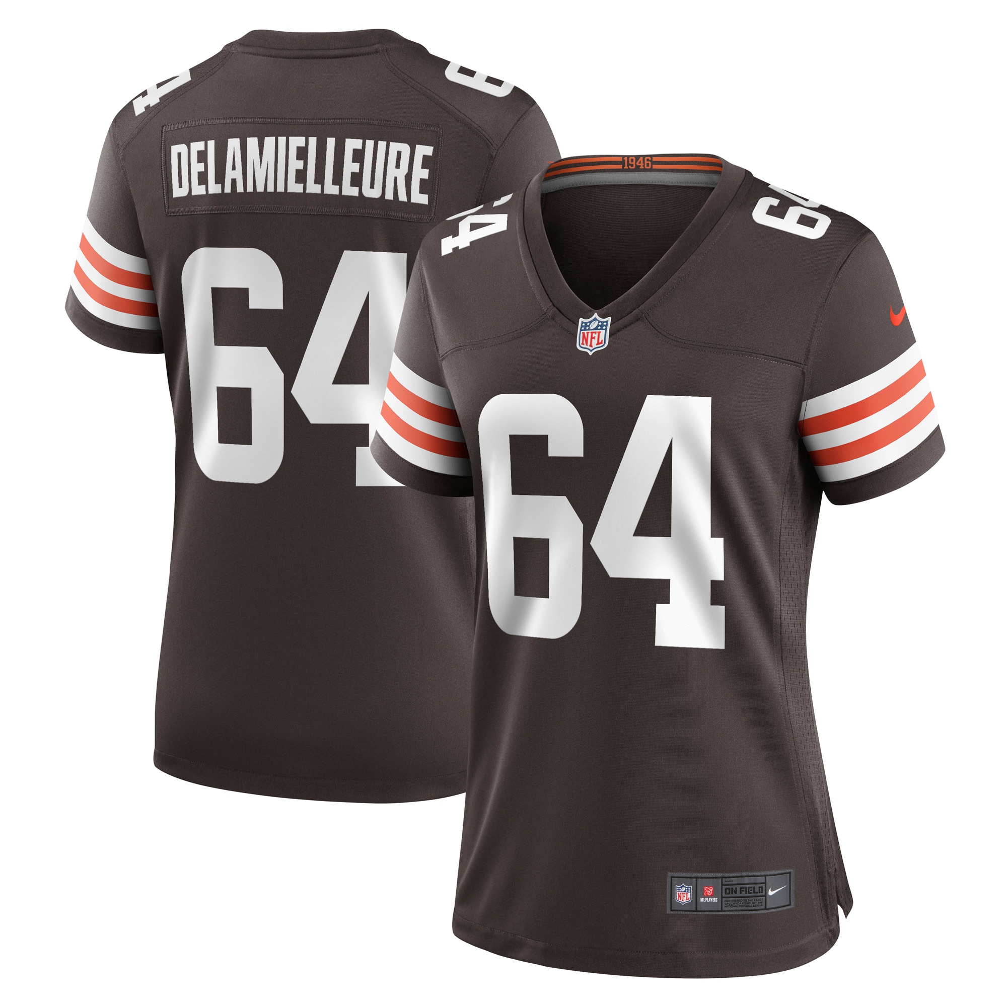 Cleveland Browns Joe DeLamielleure Brown Game Retired Player NFL Jersey Women's