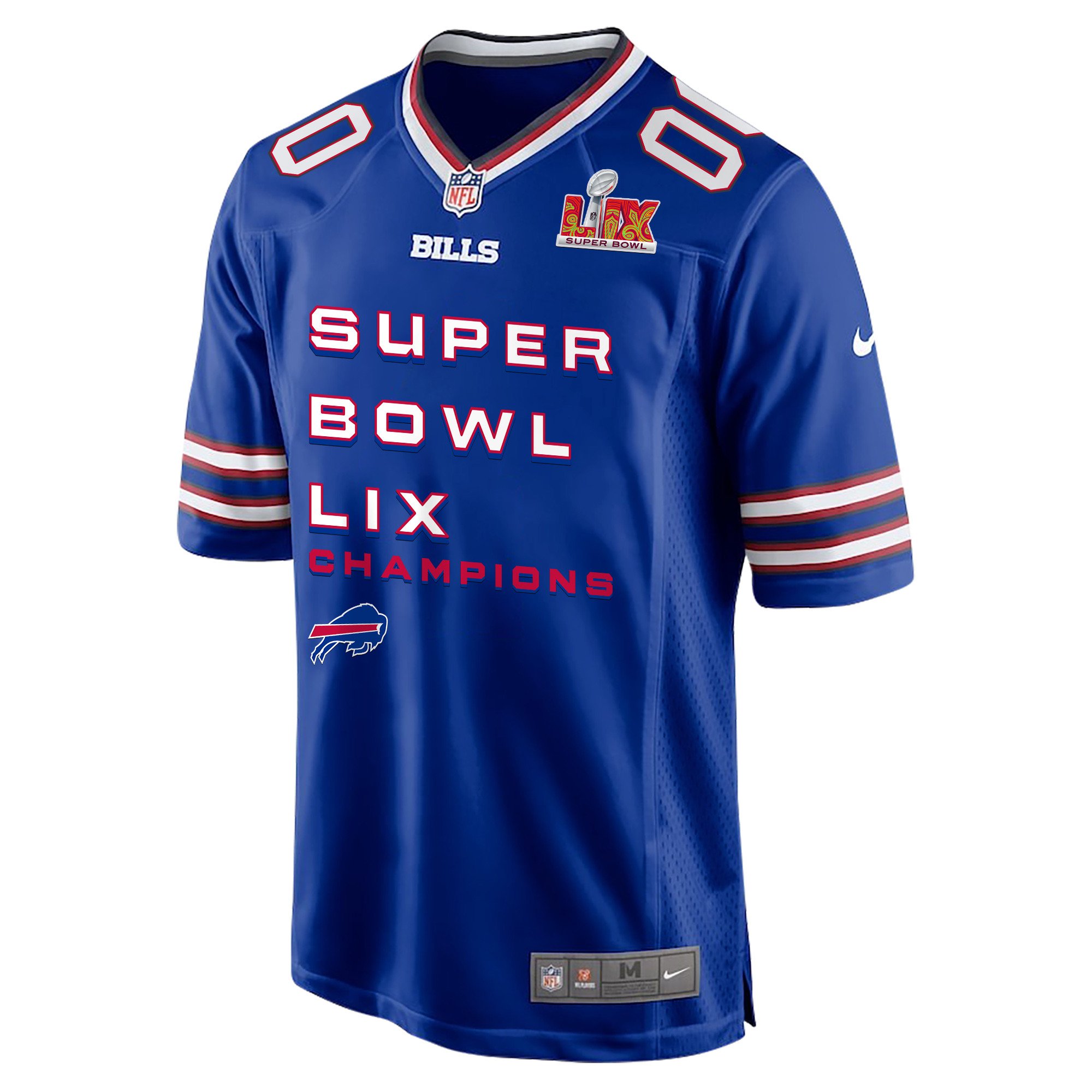 Buffalo Bills Super Bowl LIX Champions V3 Game Custom Royal NFL Jersey Men's