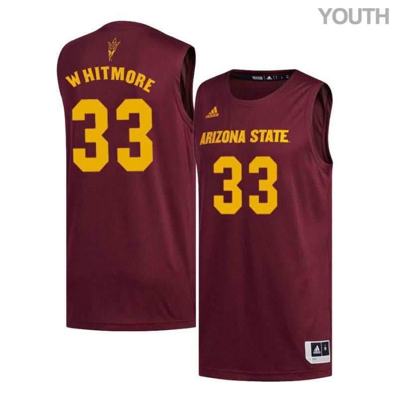 33 David Whitmore Maroon Arizona State Sun Devils NCAA Jersey Youth