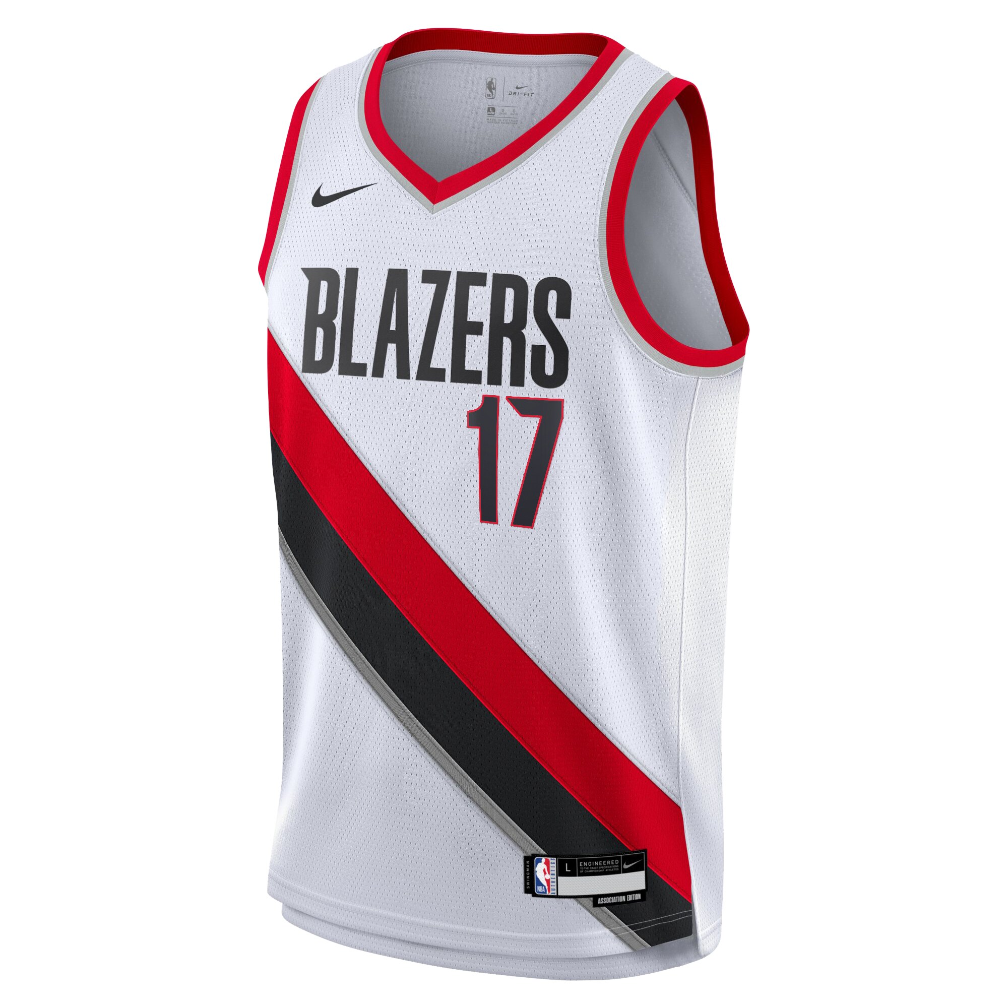 Camiseta Association Edition Swingman de los Portland Trail Blazers Blanca Shaedon Sharpe Juvenil NBA Jersey Men's