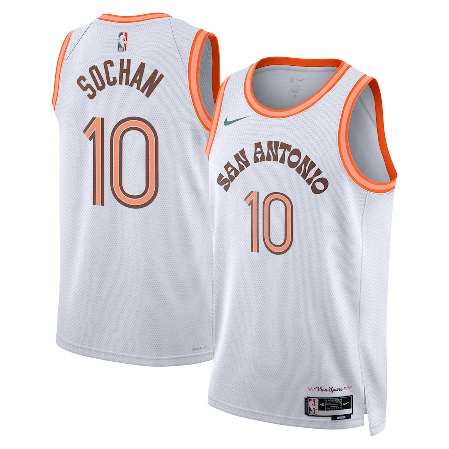 Jeremy Sochan 10 San Antonio Spurs 2023/24 City Edition Swingman White NBA Jersey Men's