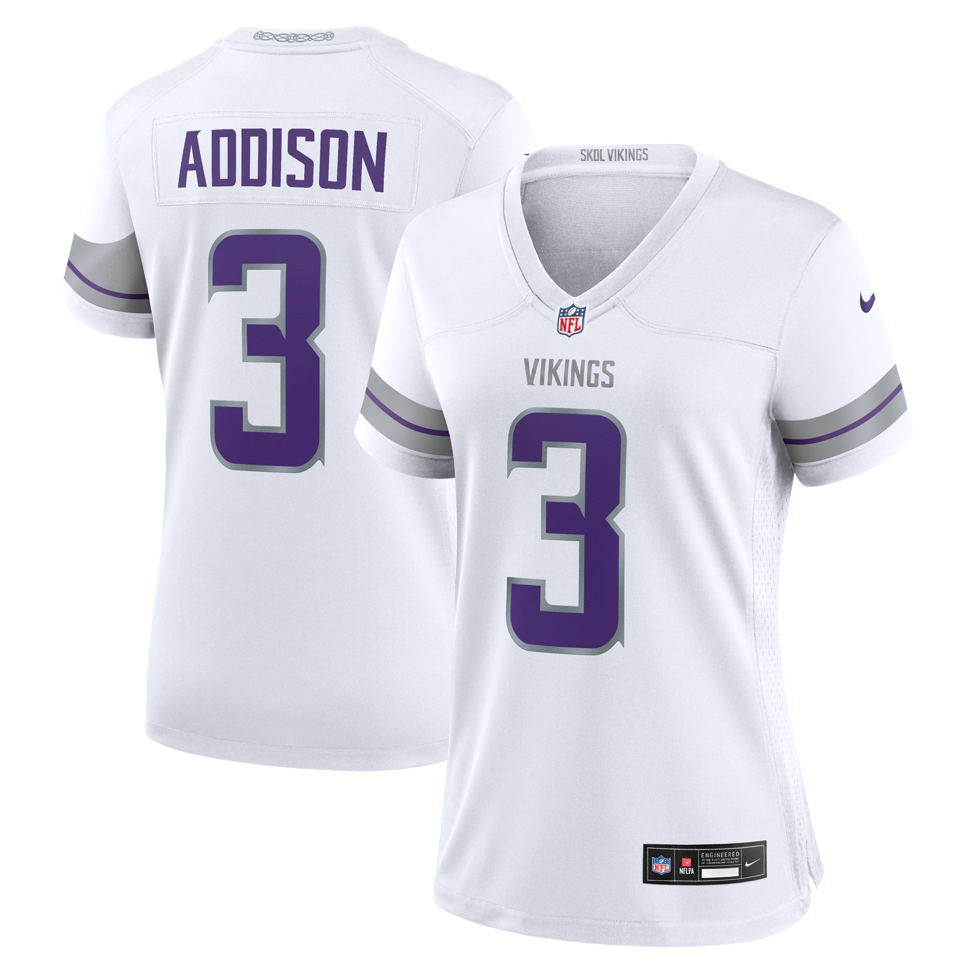 Minnesota Vikings Addison White Alternate Game Player NFL Jersey Women's