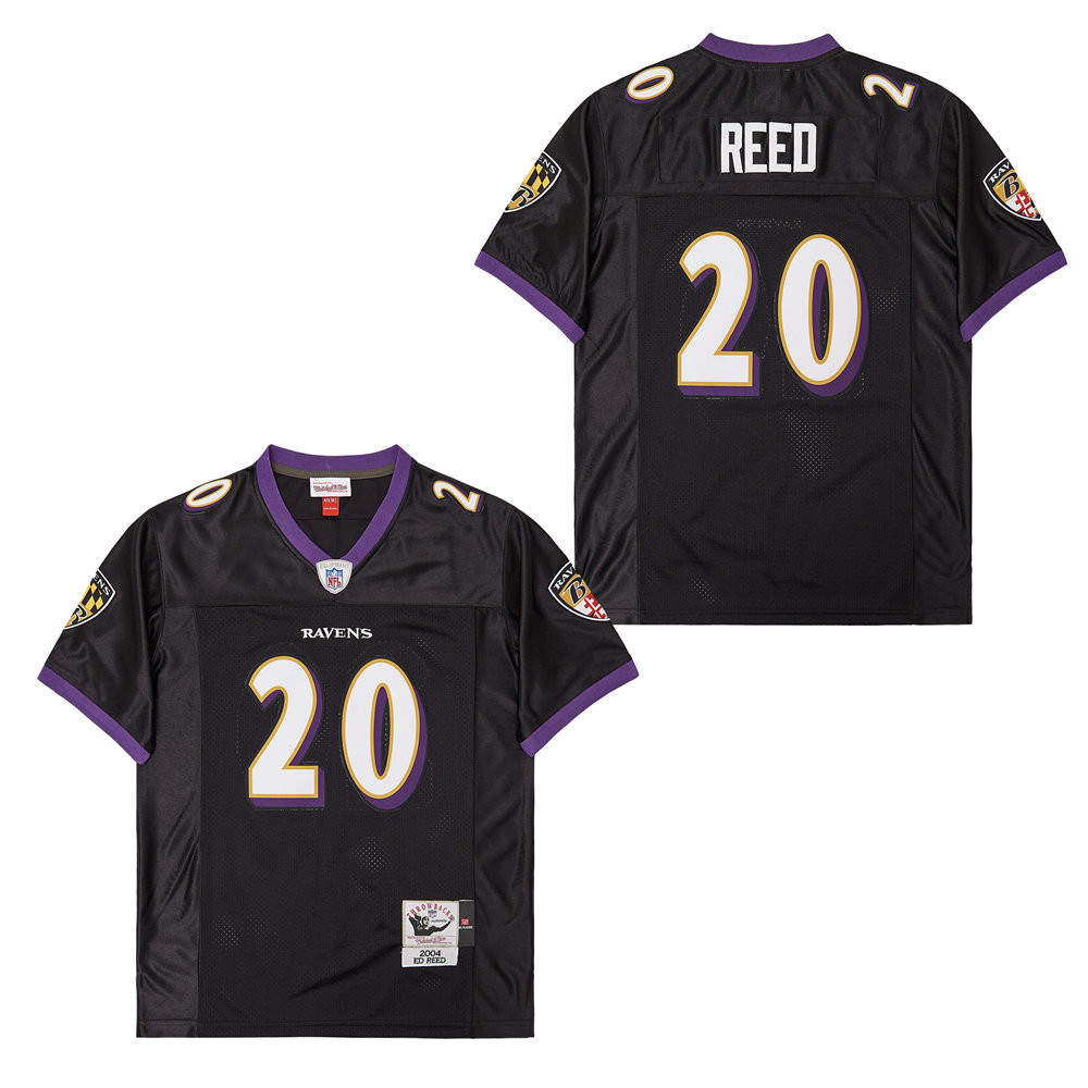 Ed Reed 20 Baltimore Ravens Throwback Black NFL Jersey Men's