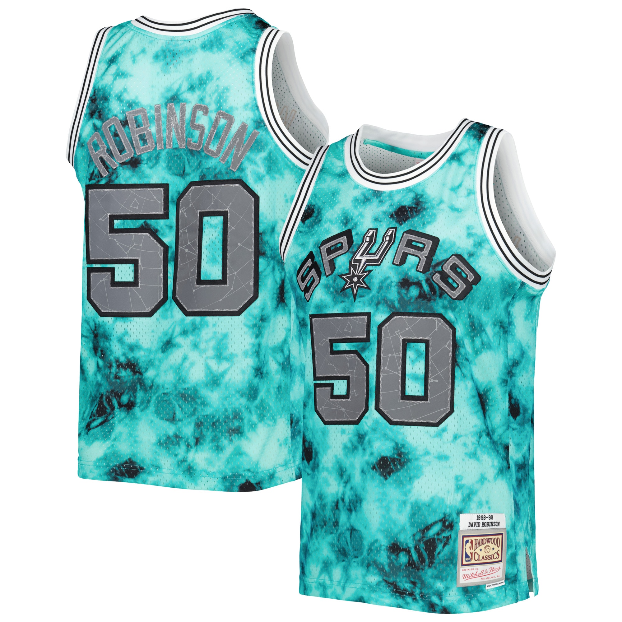 Mitchell Ness David Robinson Teal San Antonio Spurs 1998/99 Galaxy Swingman NBA Jersey Men's