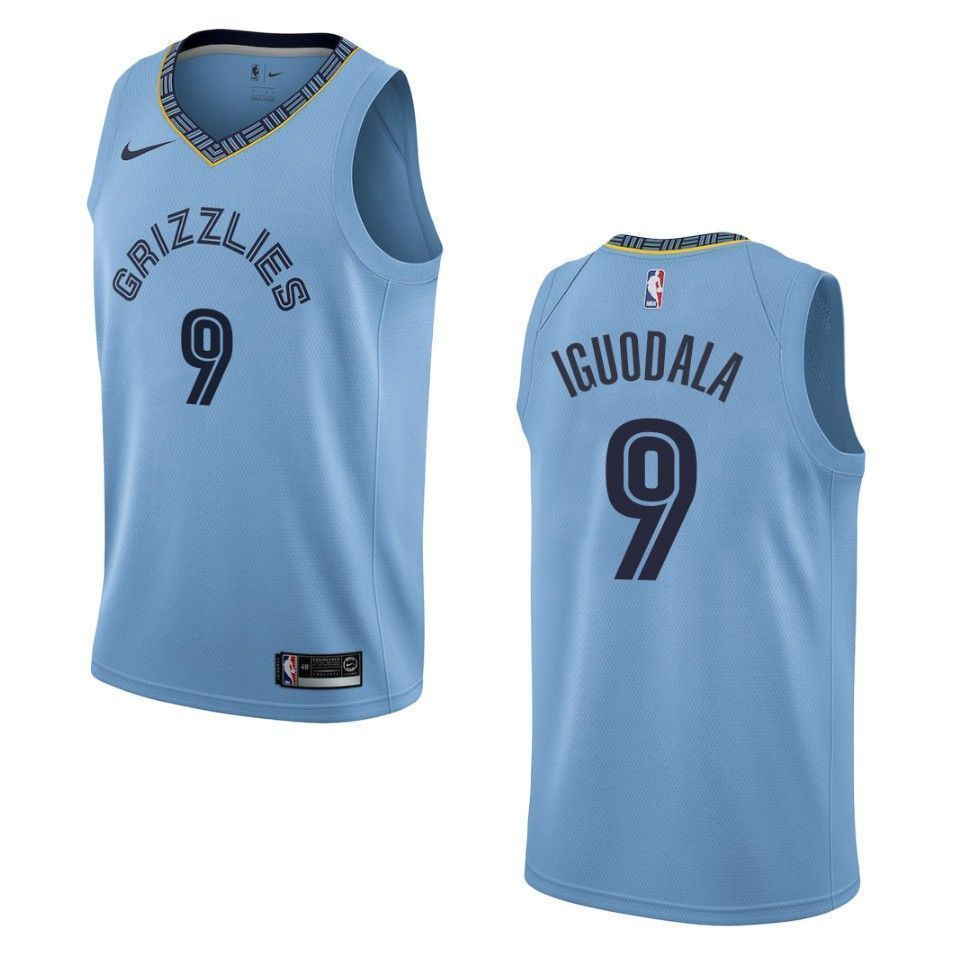 Memphis Grizzlies 9 Andre Iguodala Statement Swingman Blue NBA Jersey Men's
