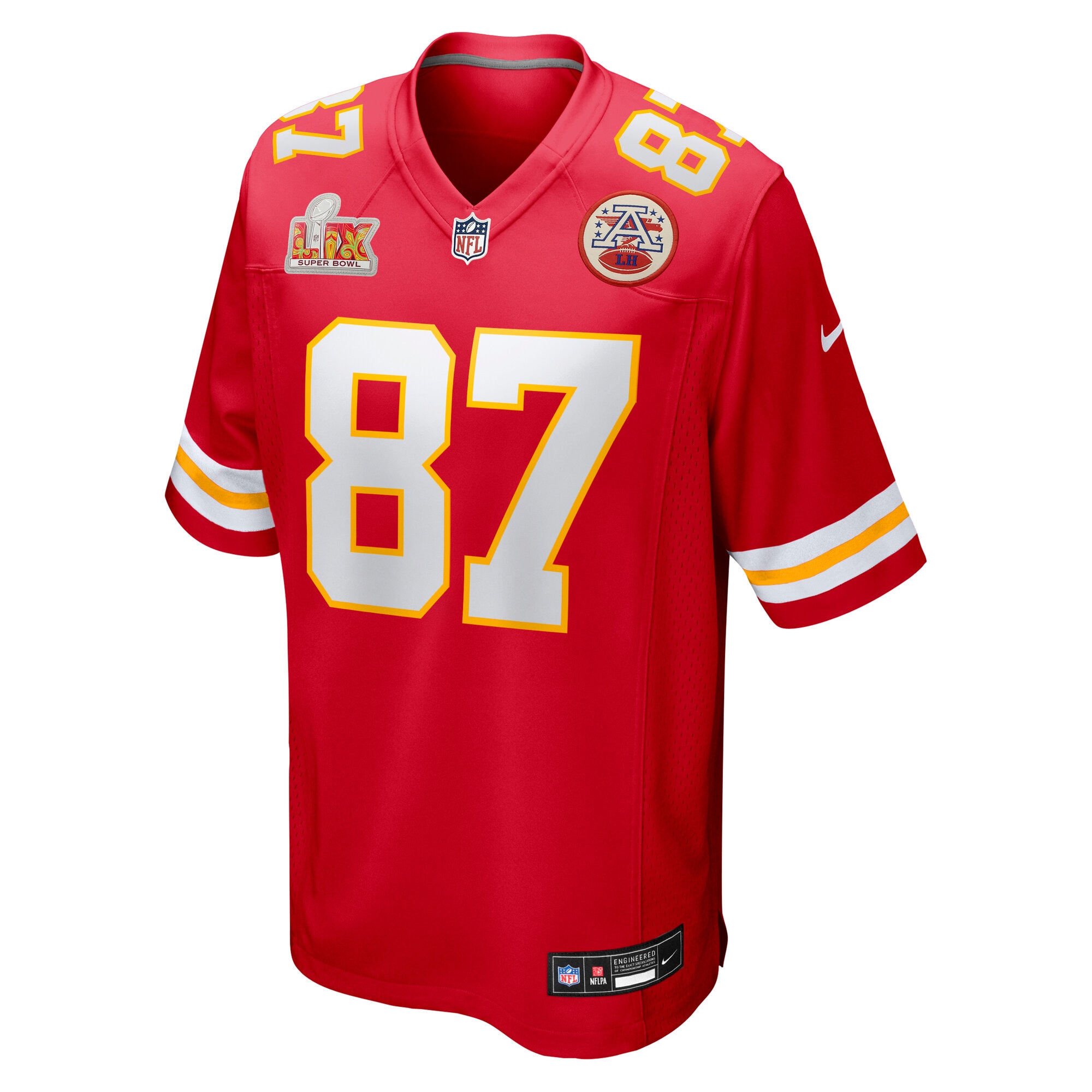 Kansas City Chiefs Travis Kelce Red Super Bowl LIX Game NFL Jersey Men's