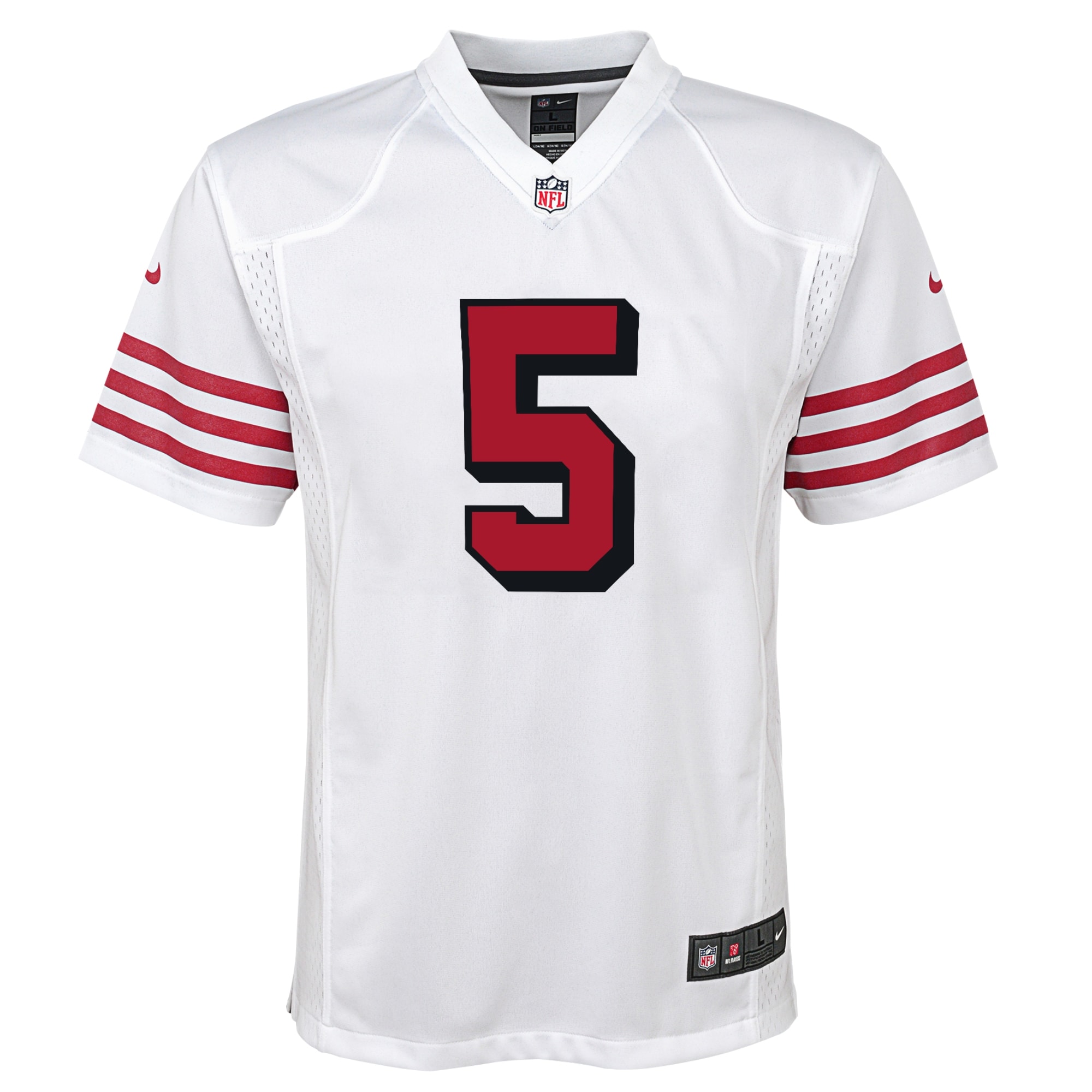 San Francisco 49ers Trey Lance White Game NFL Jersey Youth