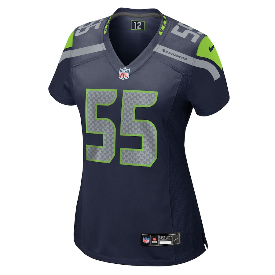 Dre'Mont Jones 55 Seattle Seahawks Team Game College Navy NFL Jersey Women's