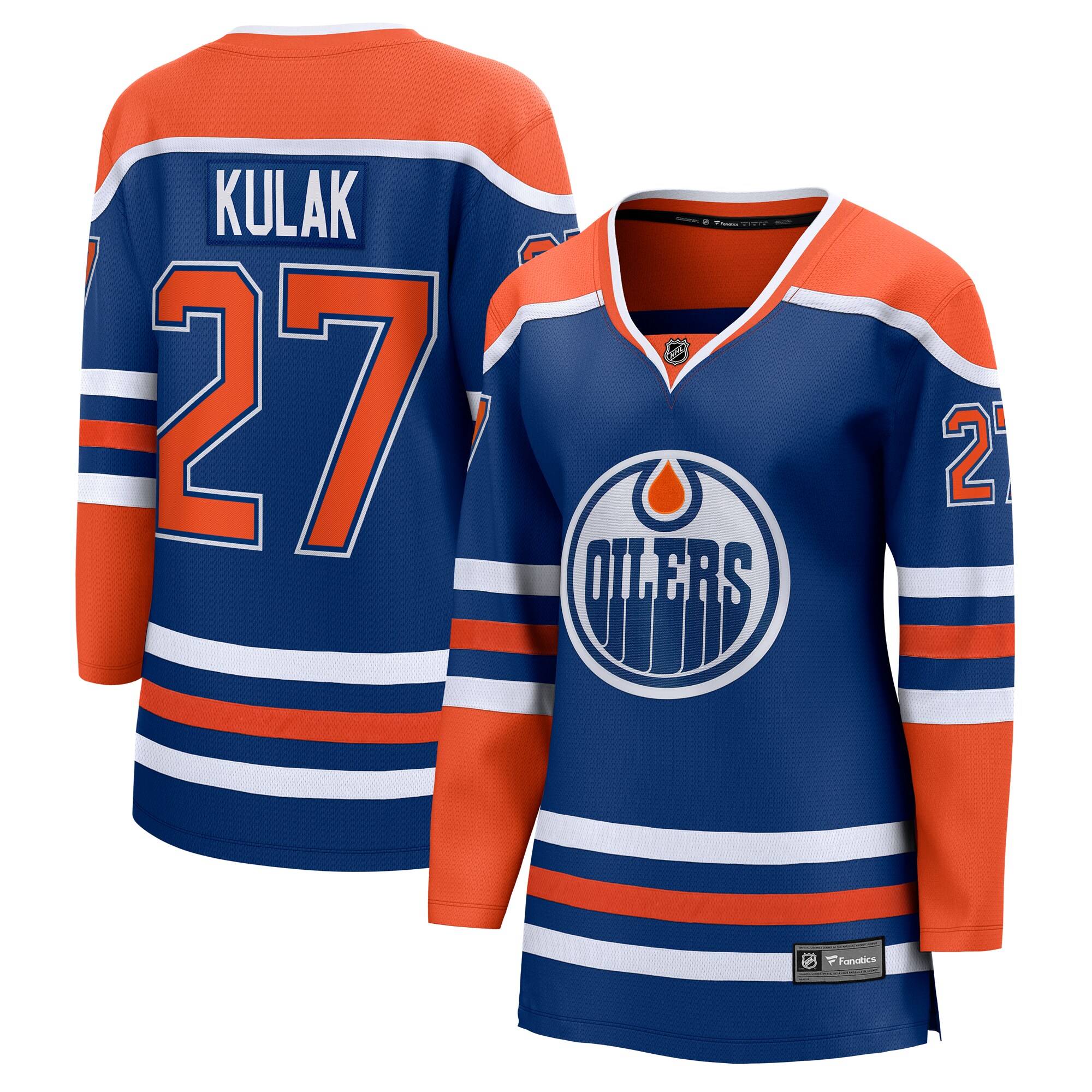 Edmonton Oilers Brett Kulak Royal Home Breakaway Player NHL Jersey Women's