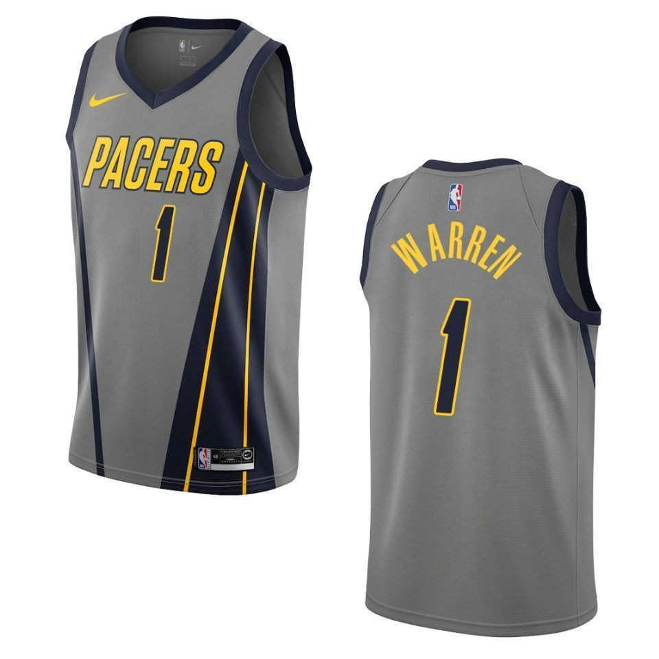 Indiana Pacers 1 T.j. Warren City Swingman Gray NBA Jersey Men's