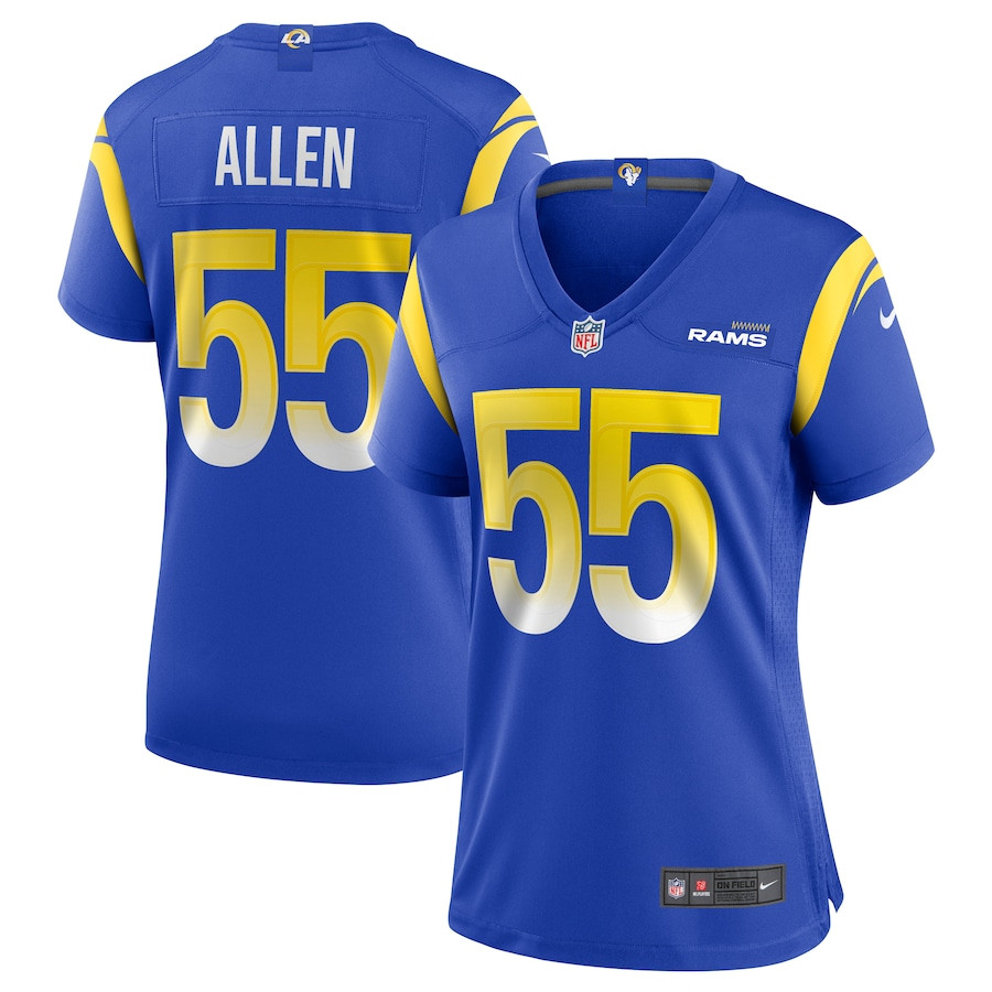 Brian Allen 55 Los Angeles Rams Game Royal NFL Jersey Women's