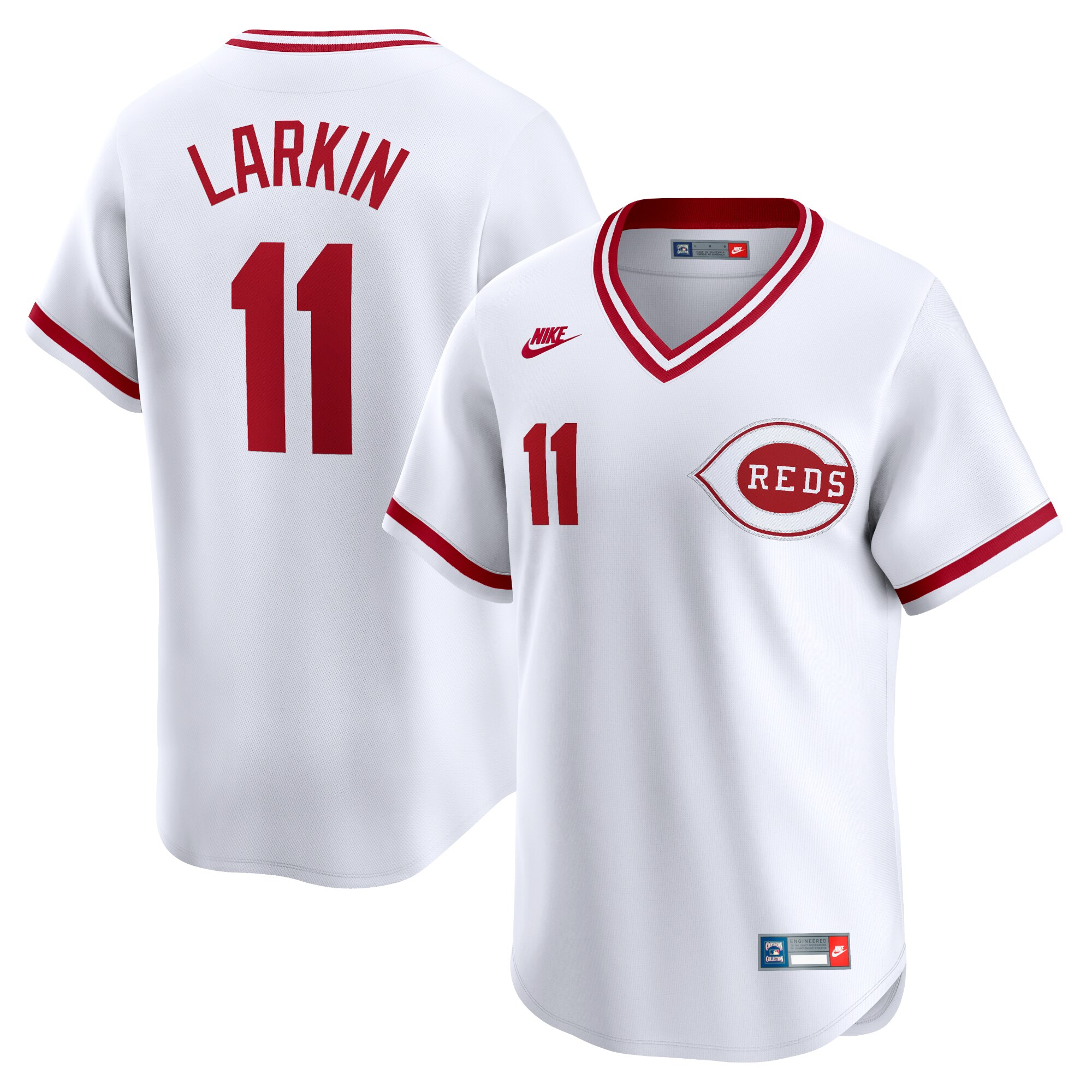 Cincinnati Reds Barry Larkin White Throwback Cooperstown Limited MLB Jersey Men's