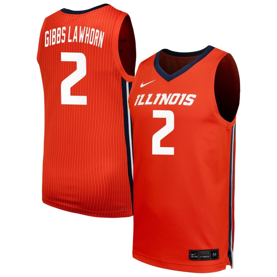 Dra Gibbs Lawhorn 2 Illinois Fighting Illin Unisex NIL Orange NCAA Jersey Unisex