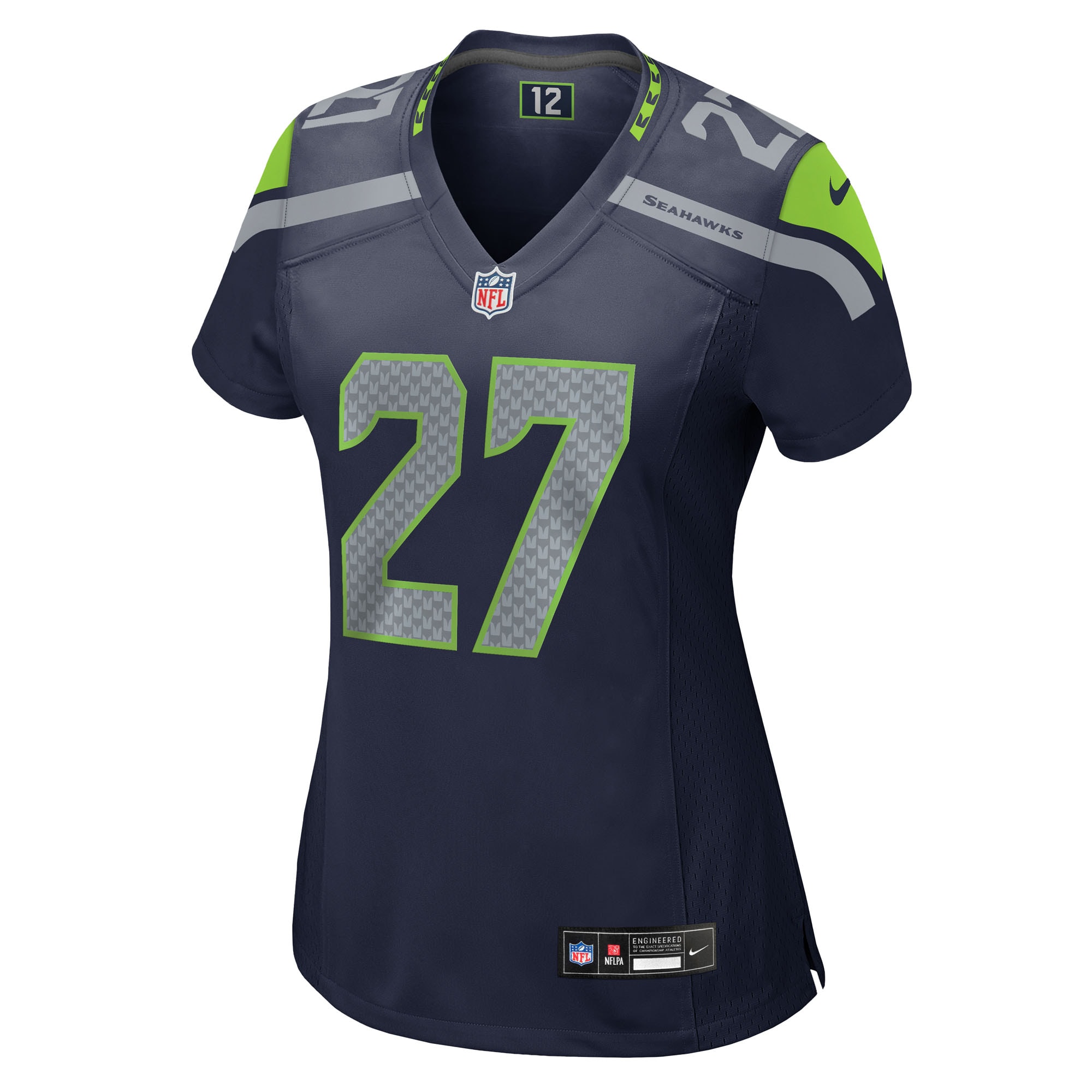 Seattle Seahawks Riq Woolen College Navy Team Game NFL Jersey Women's