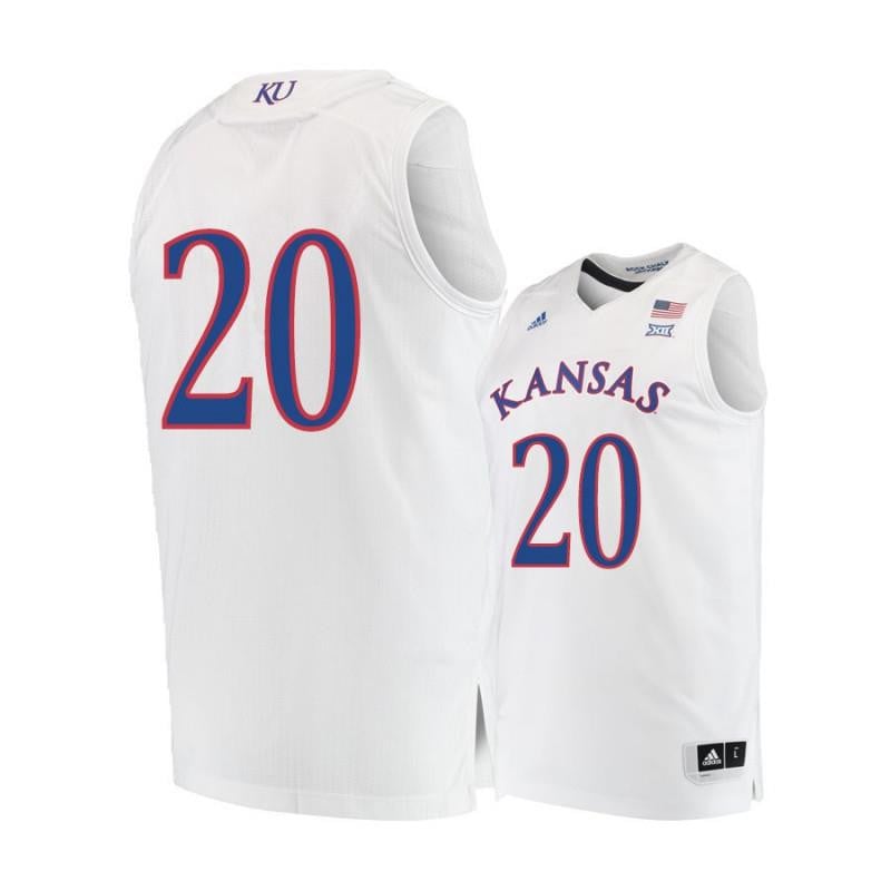 20 Michael Jankovic White Kansas Jayhawks NCAA Jersey Men's