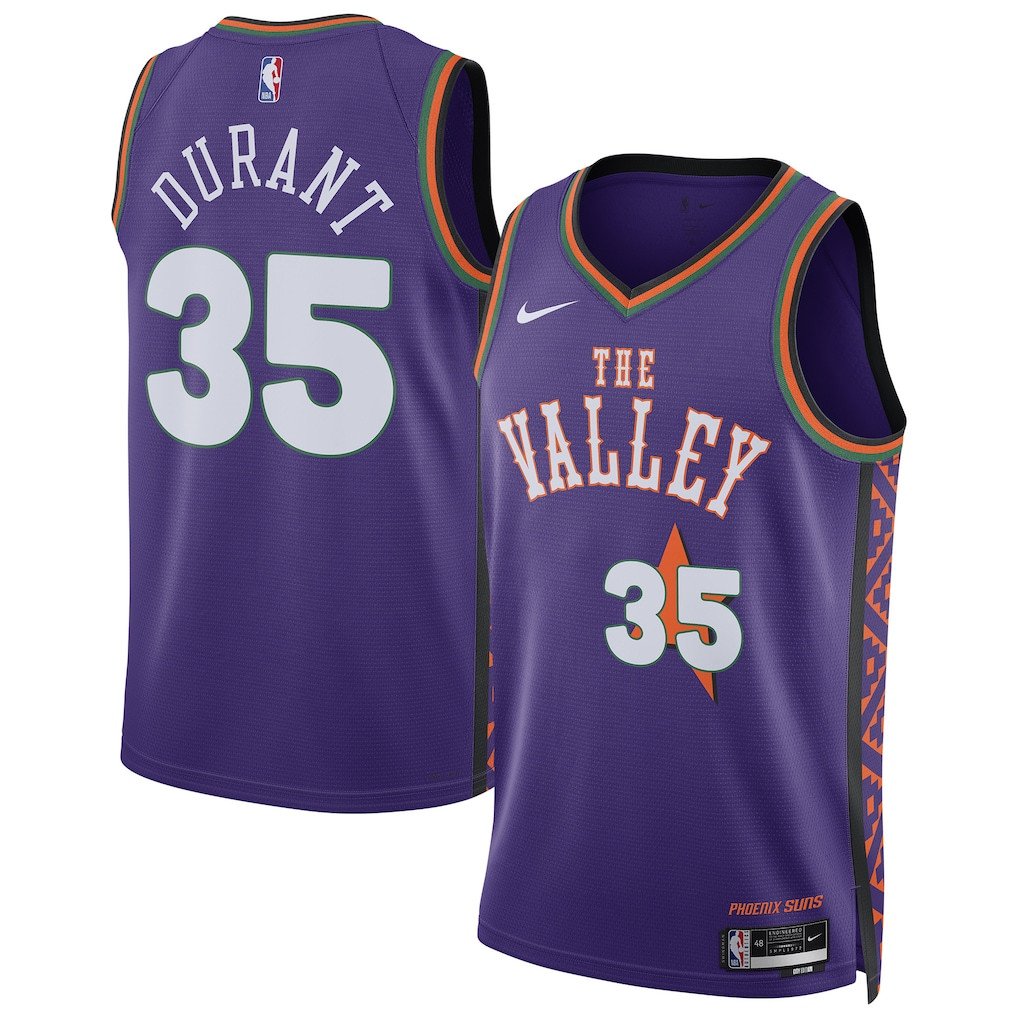 Kevin Durant 35 Phoenix Suns Unisex 2024/25 Swingman Player City Edition Purple NBA Jersey Unisex