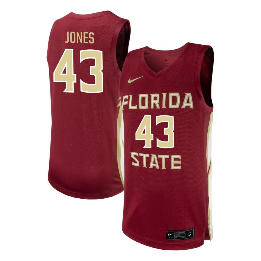 Jesse Jones 43 Florida State Seminoles NIL Garnet NCAA Jersey Men's