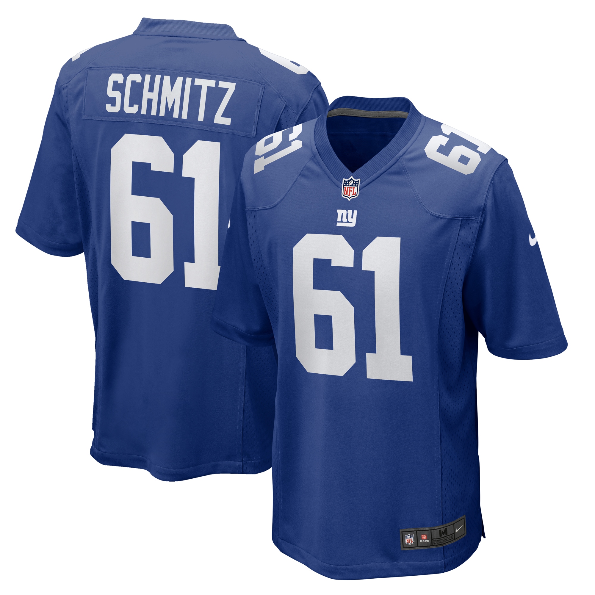 New York Giants John Michael Schmitz Royal Team Game NFL Jersey Men's