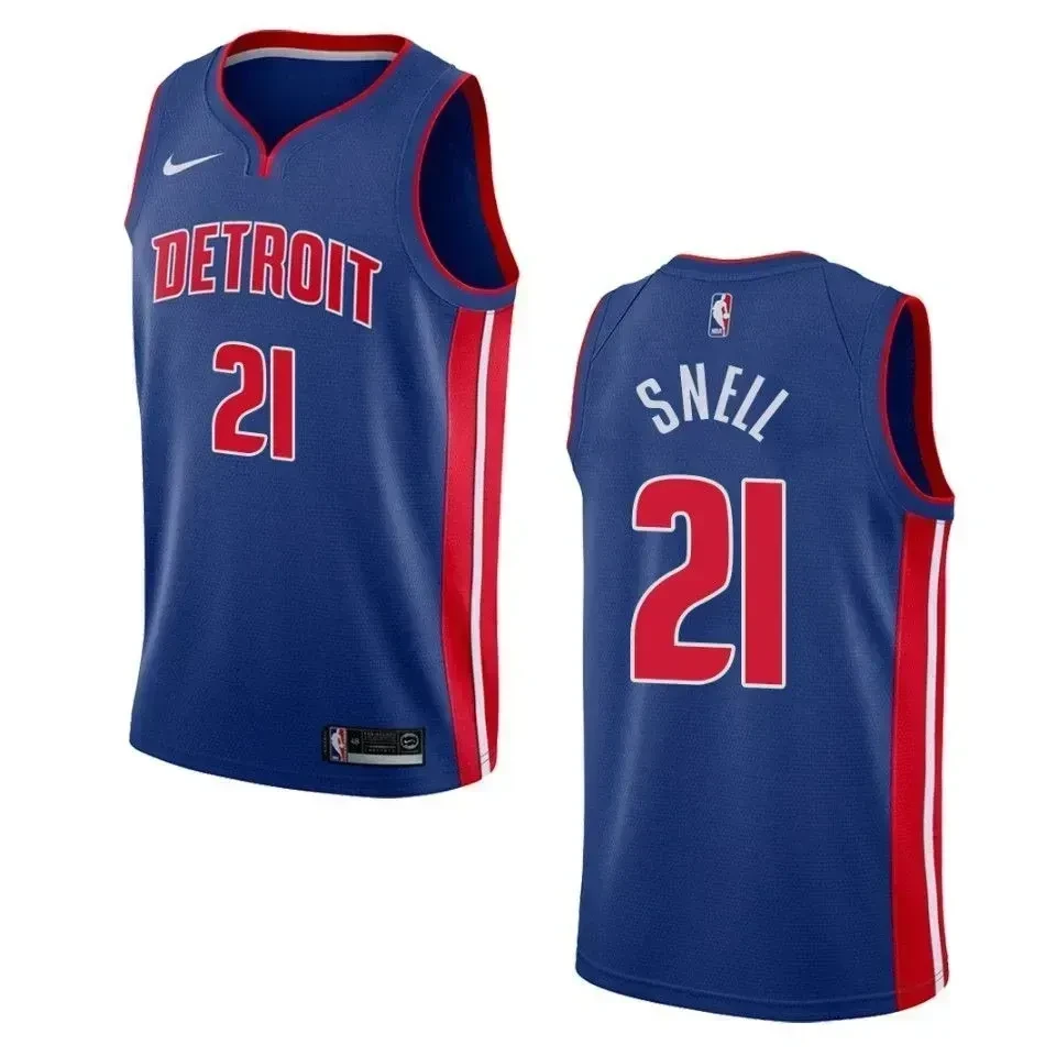 Detroit Pistons 21 Tony Snell Icon Swingman Blue NBA Jersey Men's