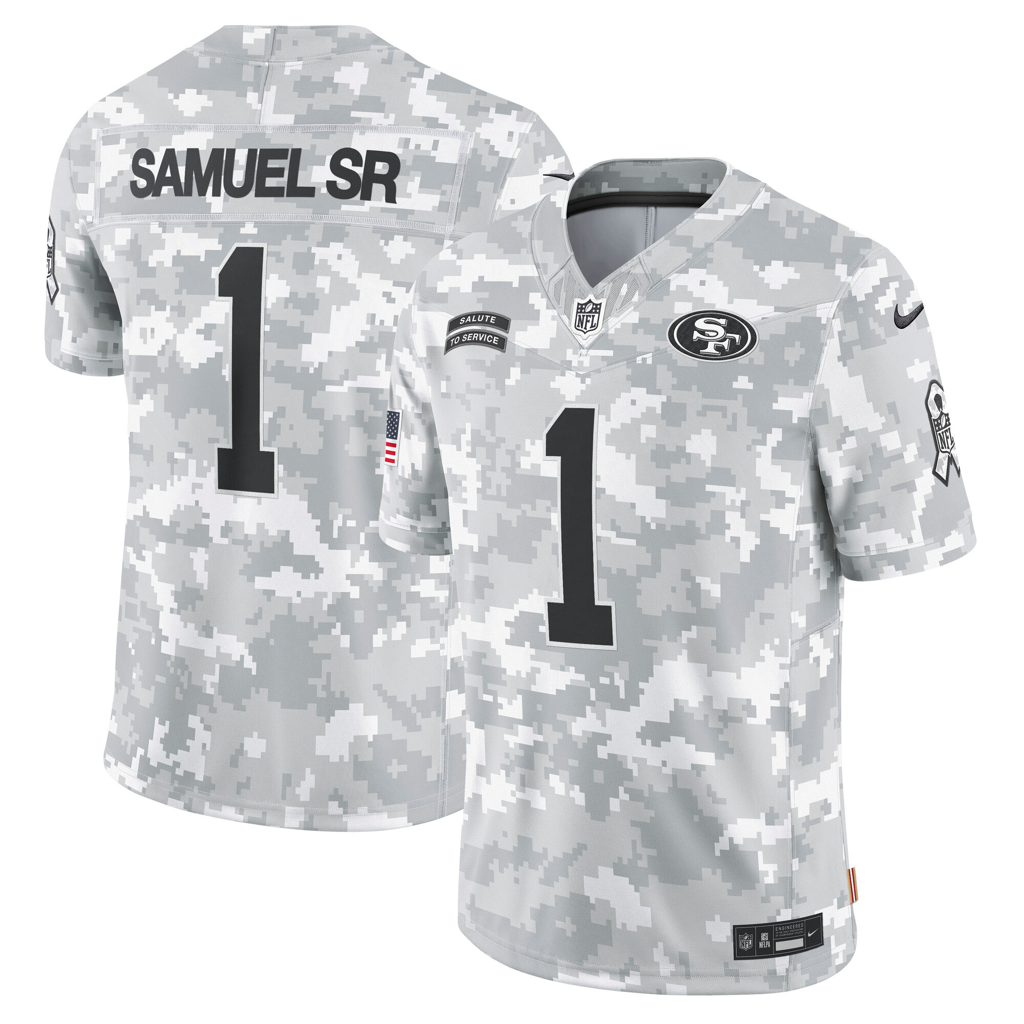 San Francisco 49ers Deebo Samuel Sr Arctic Camo 2024 Salute to Service Limited NFL Jersey Men's
