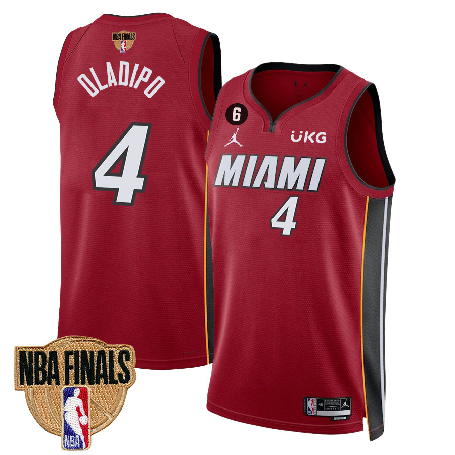 Victor Oladipo 4 Miami Heat Final Champions 2023 Swingman Red NBA Jersey Men's