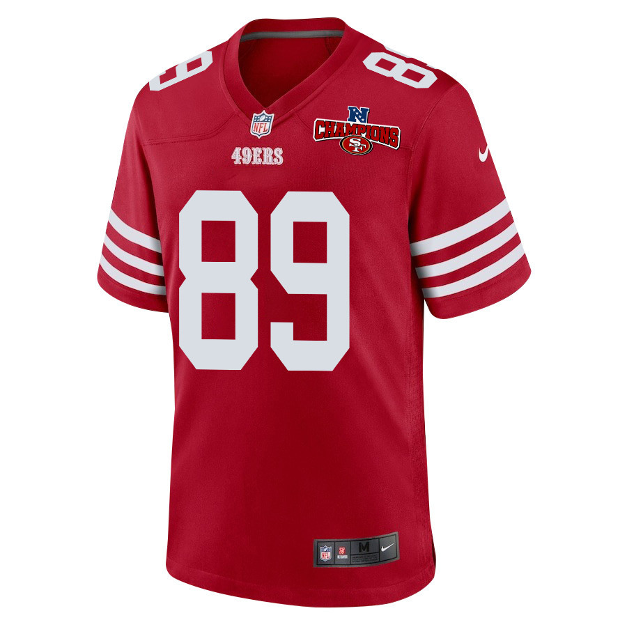 Charlie Woerner 89 San Francisco 49ers NFC Champions Patch Game Scarlet NFL Jersey Men's