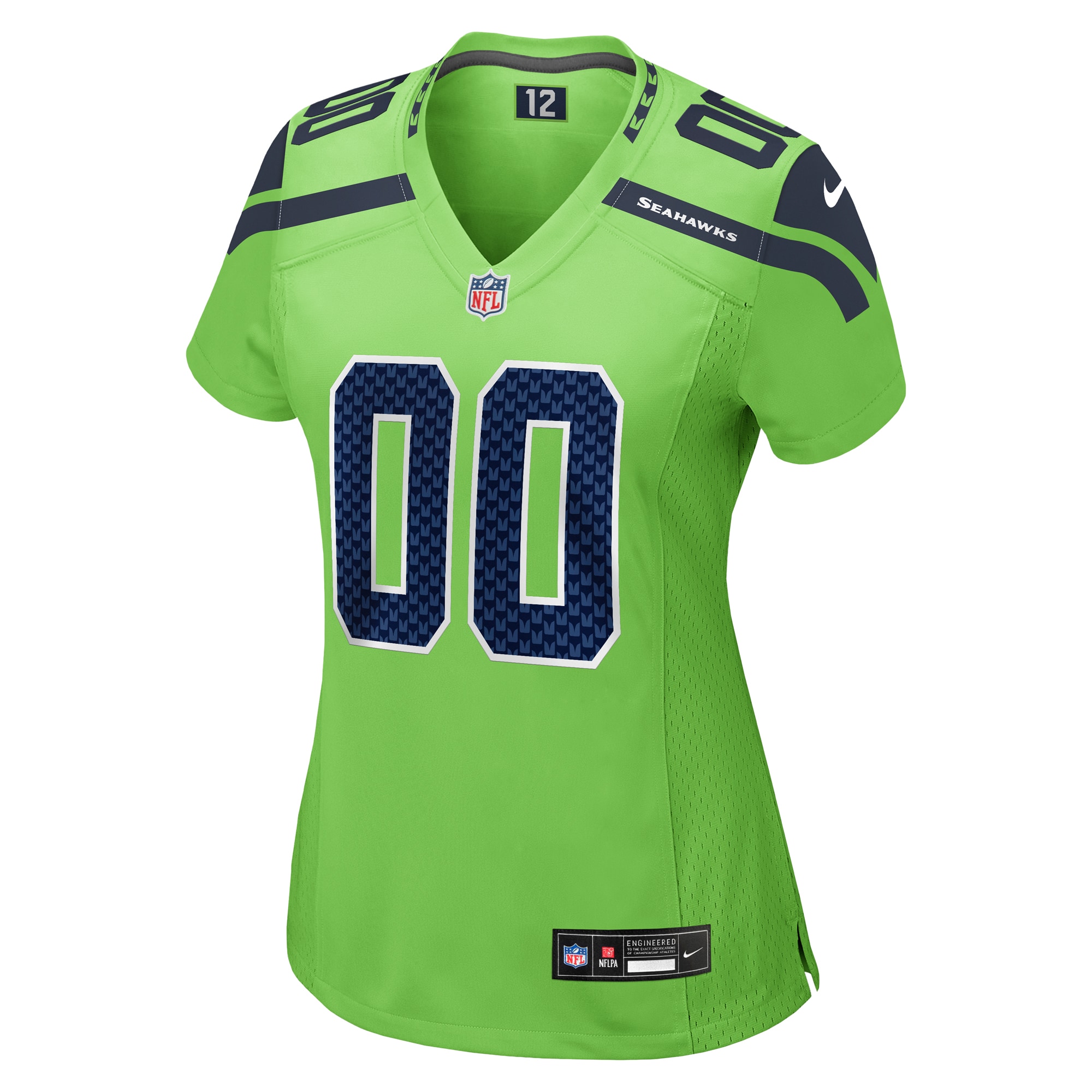 Seattle Seahawks Neon Green Alternate Custom Game NFL Jersey Women's