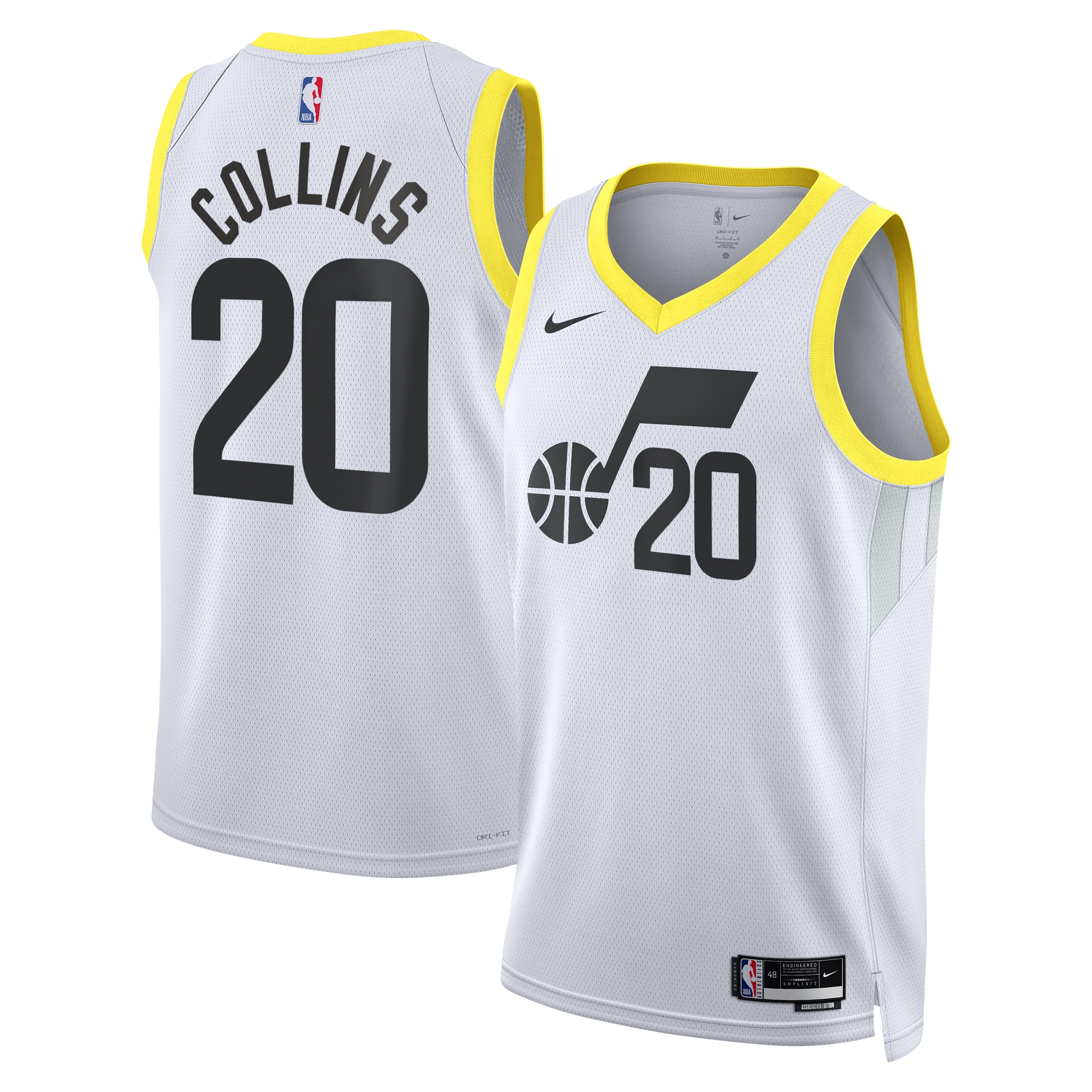 Utah Jazz Association Edition Swingman White John Collin Unisex NBA Jersey Unisex