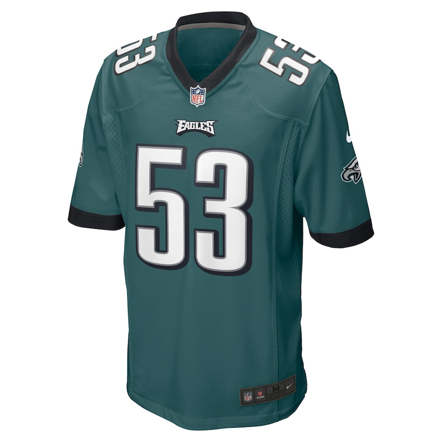 Shaquille Leonard 53 Philadelphia Eagles Game Midnight Green NFL Jersey Men's