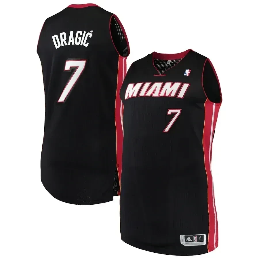 Goran Dragic Miami Heat Finished Black NBA Jersey Men's