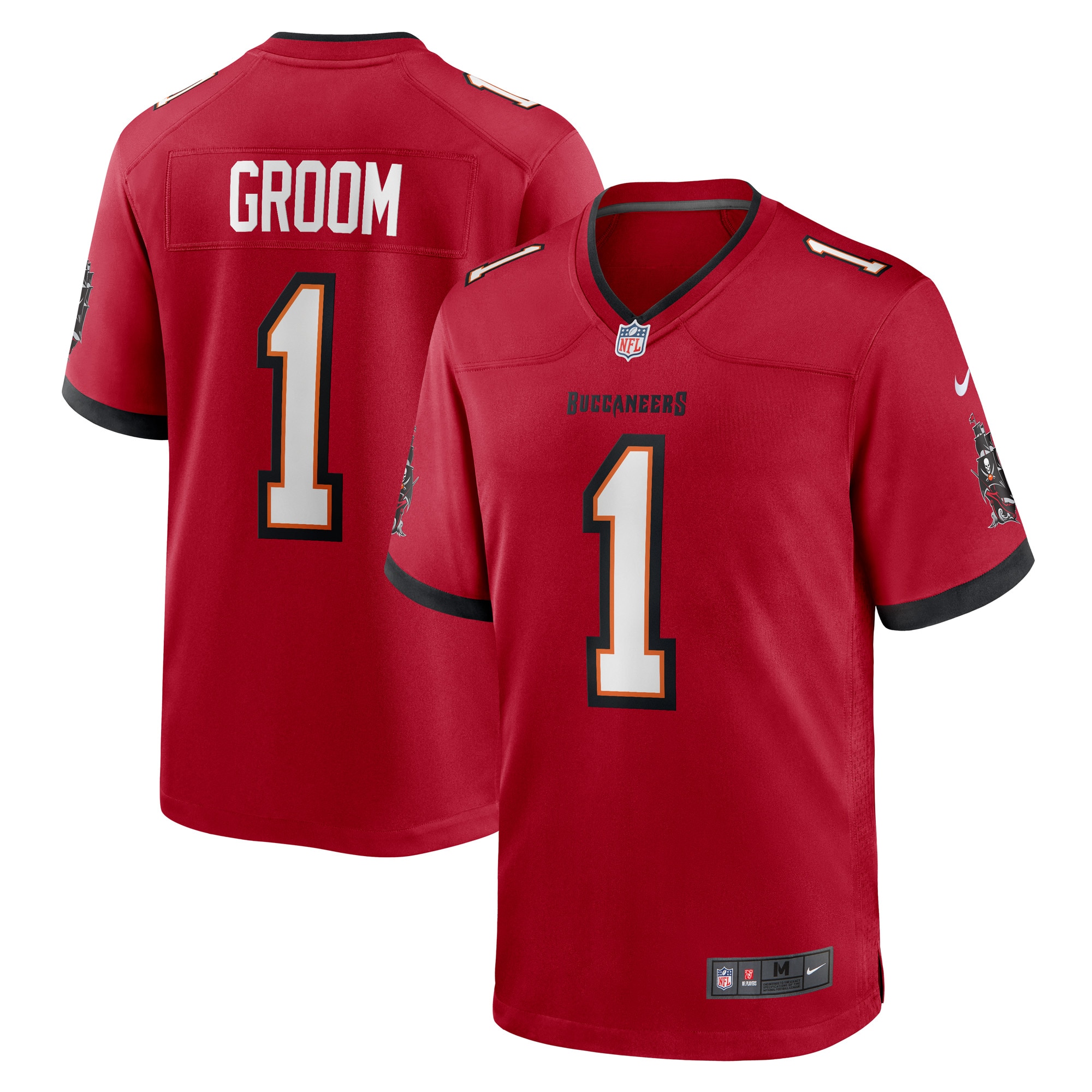 Tampa Bay Buccaneers Number 1 Groom Red Game NFL Jersey Men's