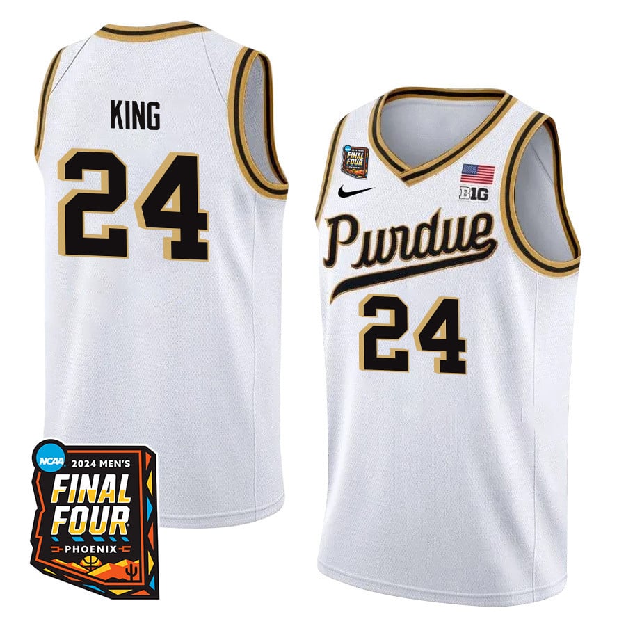 Sam King 24 Purdue Boilermakers 2024 Final Four Patch Unisex NCAA Jersey Unisex