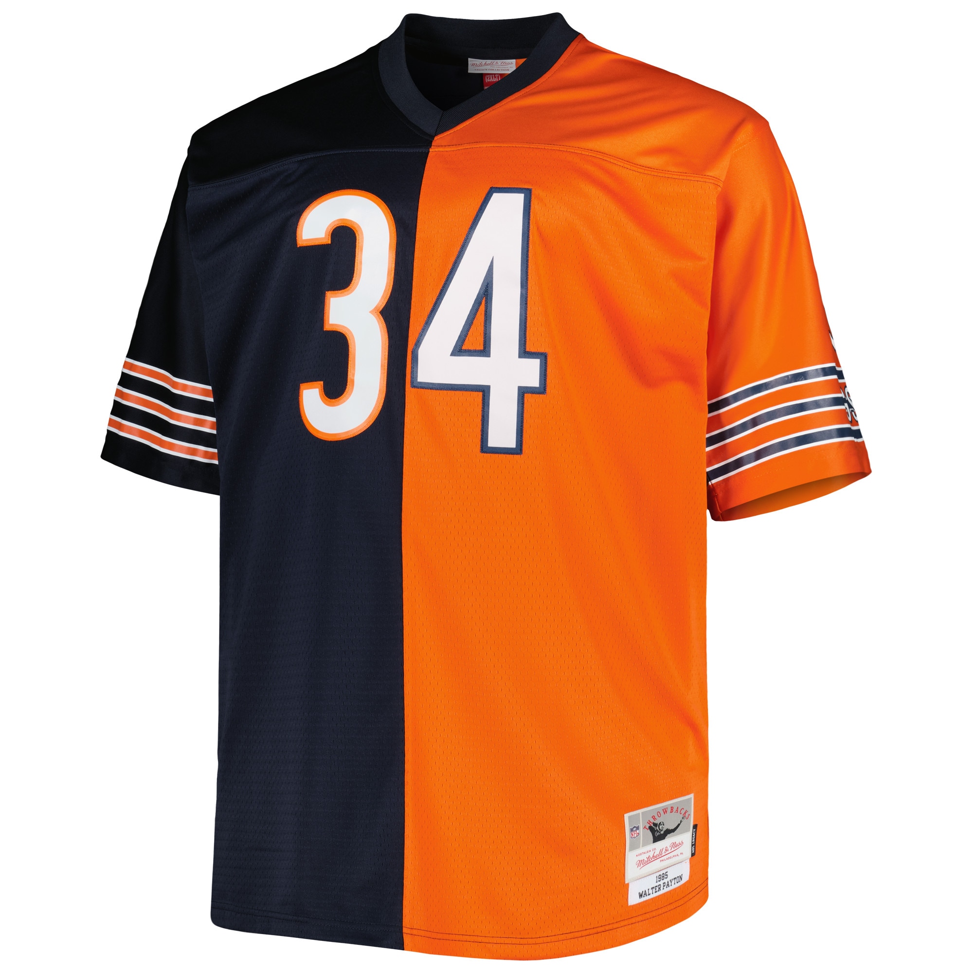 Chicago Bears Walter Payton Mitchell Ness Navy/Orange Big Tall Split Legacy Retired Player NFL Jersey Men's