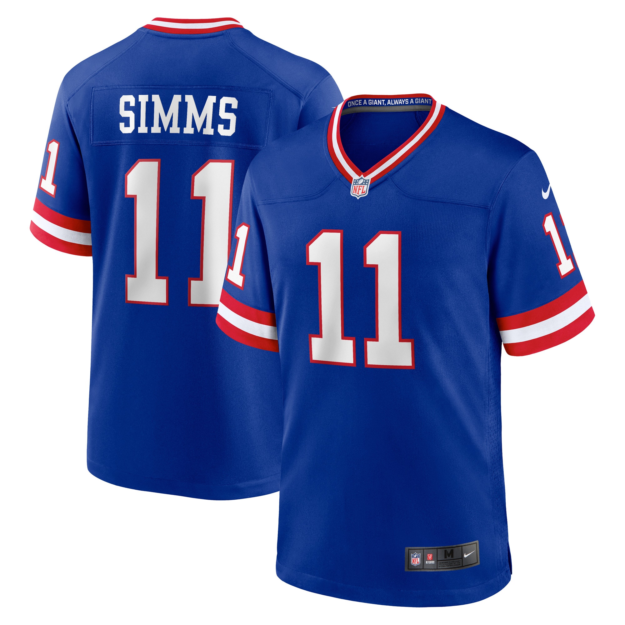 New York Giants Phil Simms Royal Classic Retired Player Game NFL Jersey Men's
