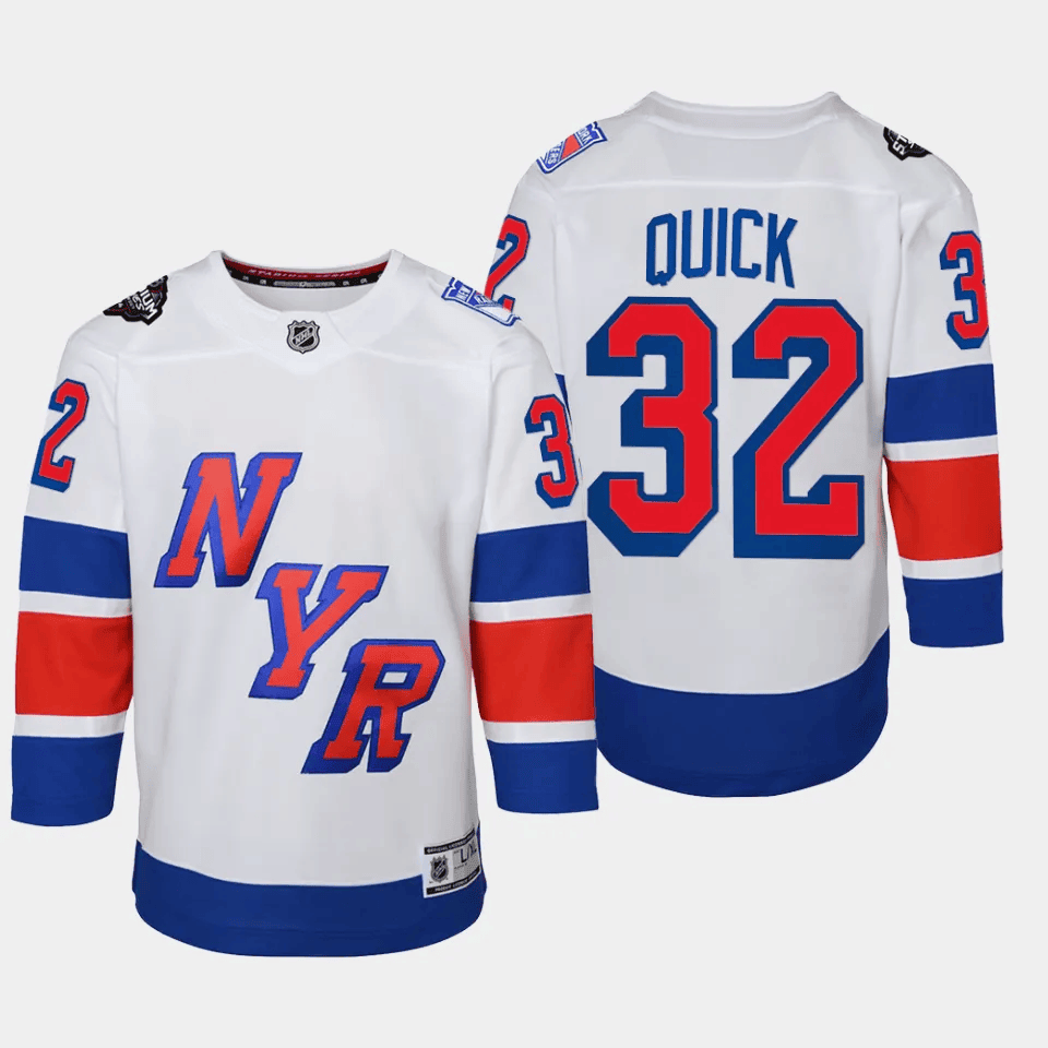 Jonathan Quick 32 New York Rangers 2024 Stadium Series White NHL Jersey Youth