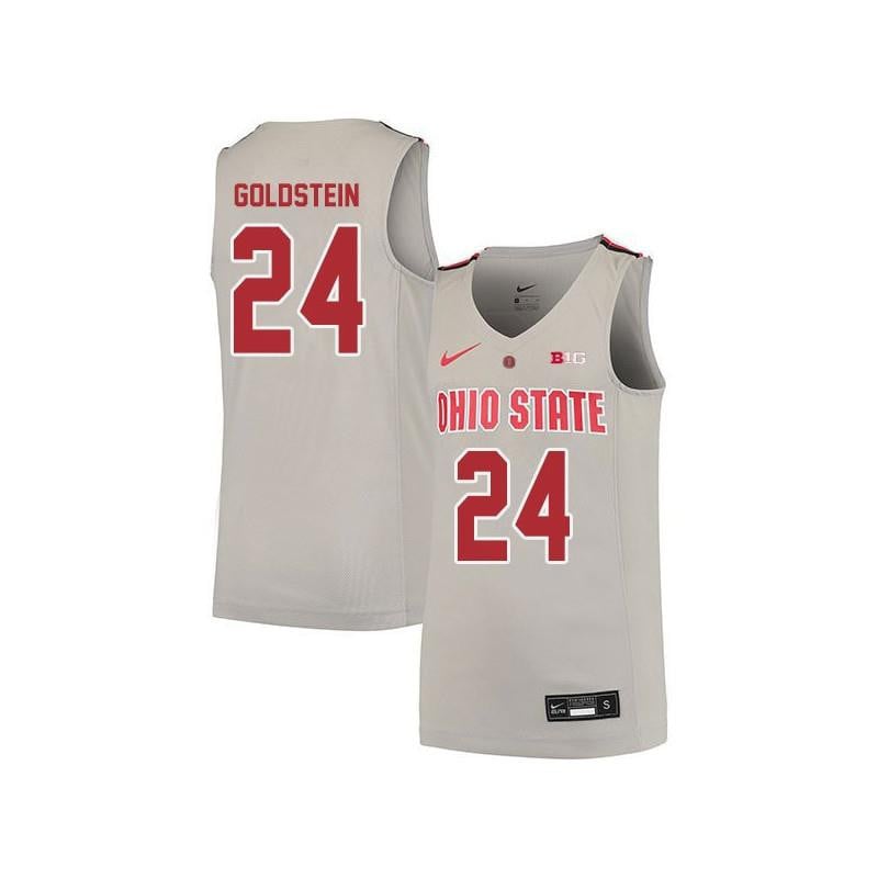 24 Andrew Goldstein Gray Elite Ohio State Buckeyes NCAA Jersey Men's